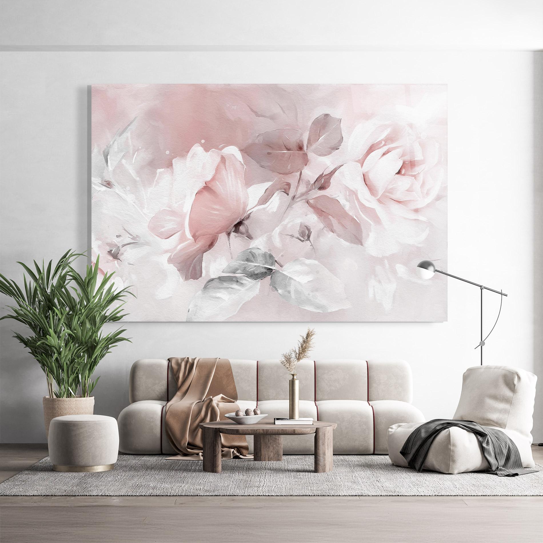 Glasbild Abstract Pink Flowers mockup 9