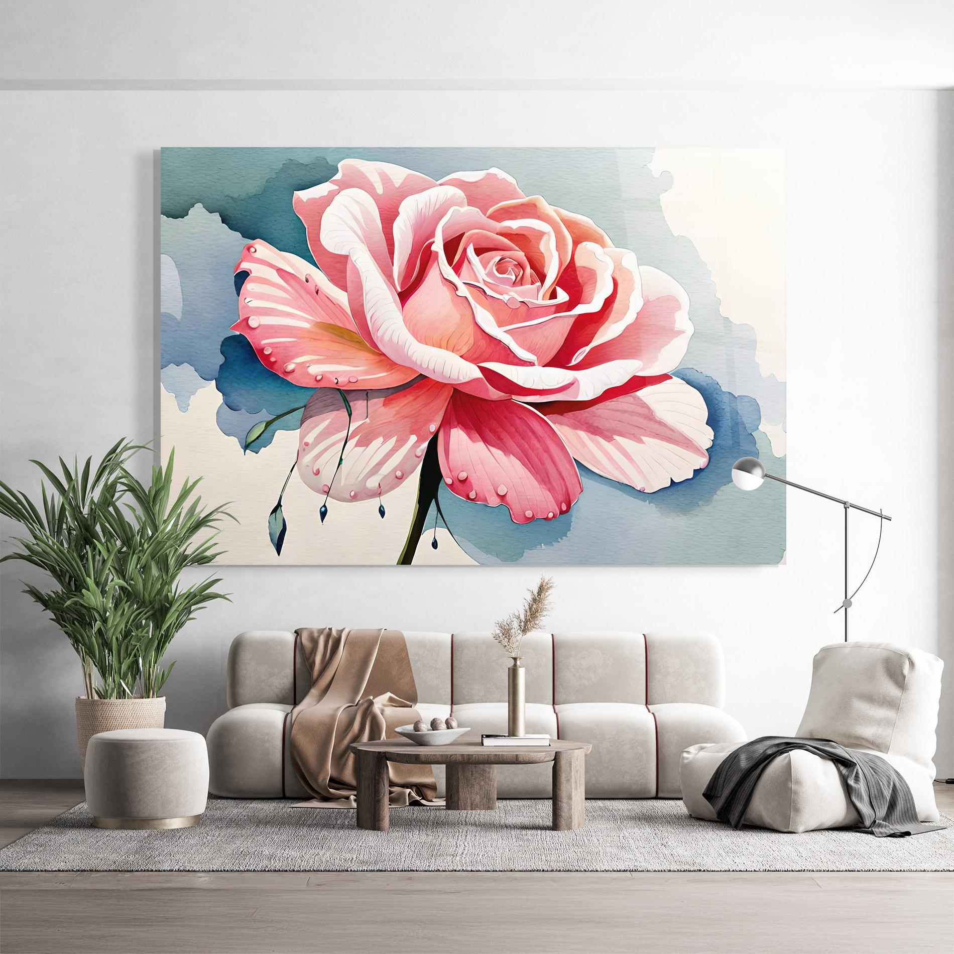 Glasbild Bih Pink Rose mockup 9