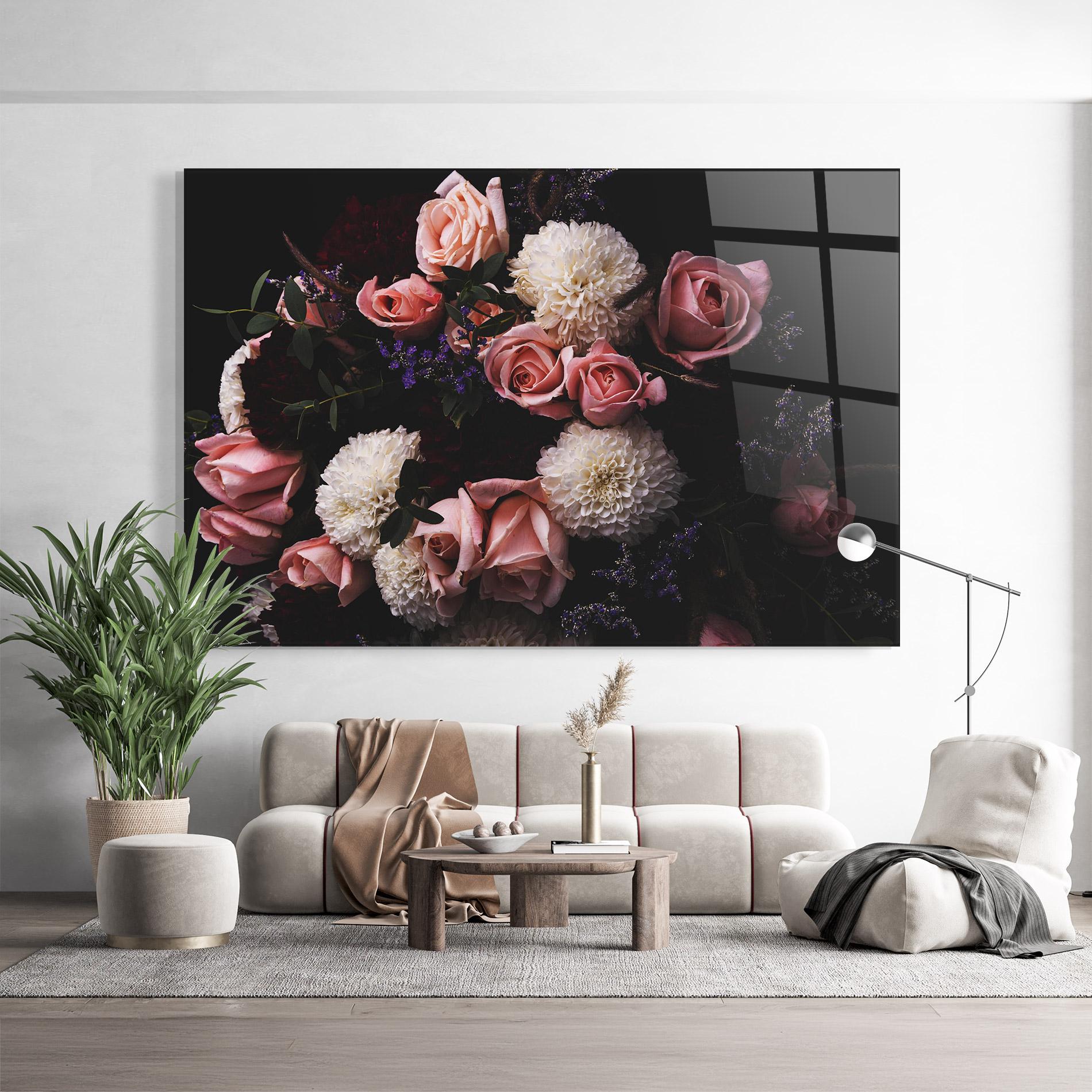 Glasbild Buchet De Trandafiri mockup 9