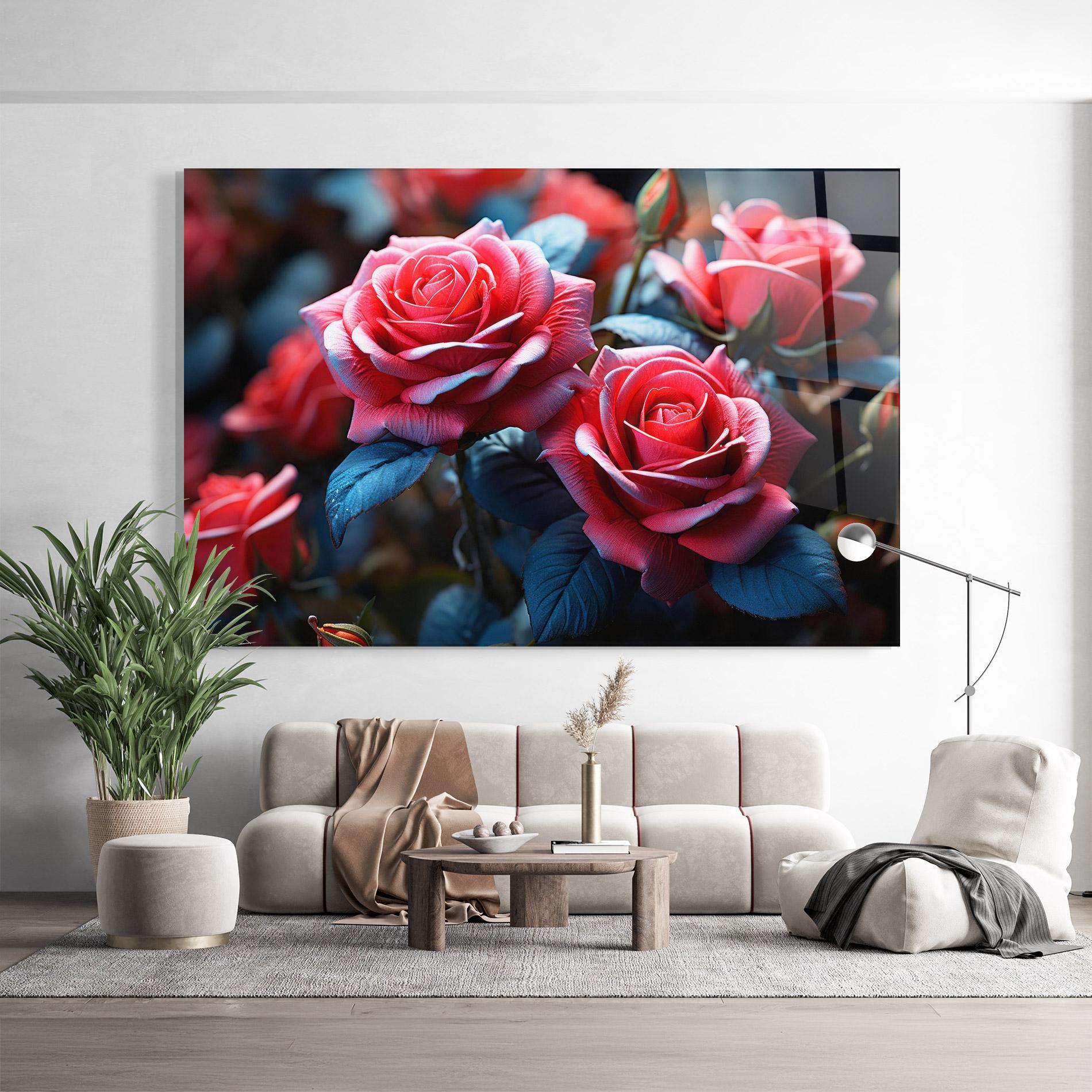 Glasbild Dark Pink Rose mockup 9