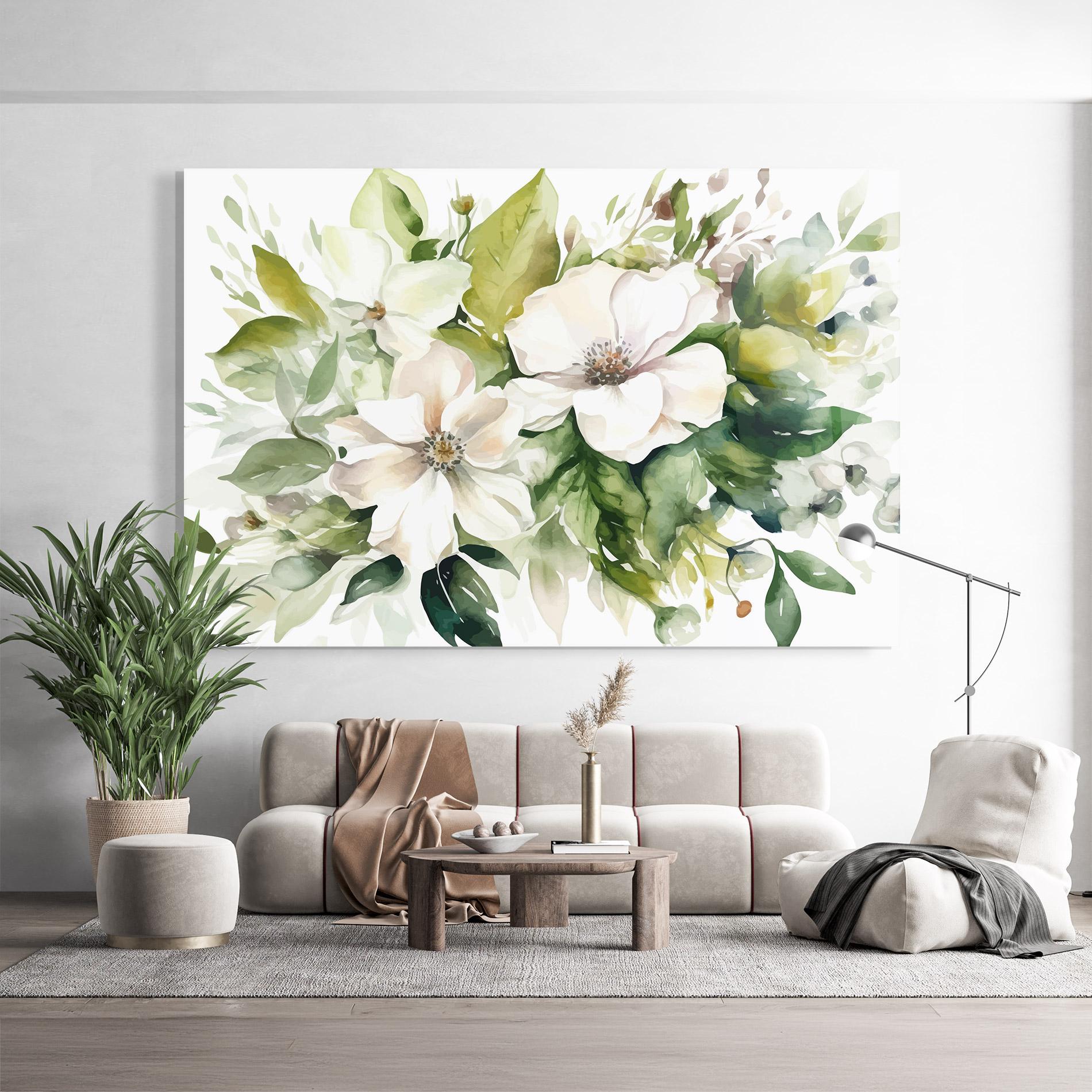 Glasbild Opened Rose mockup 9