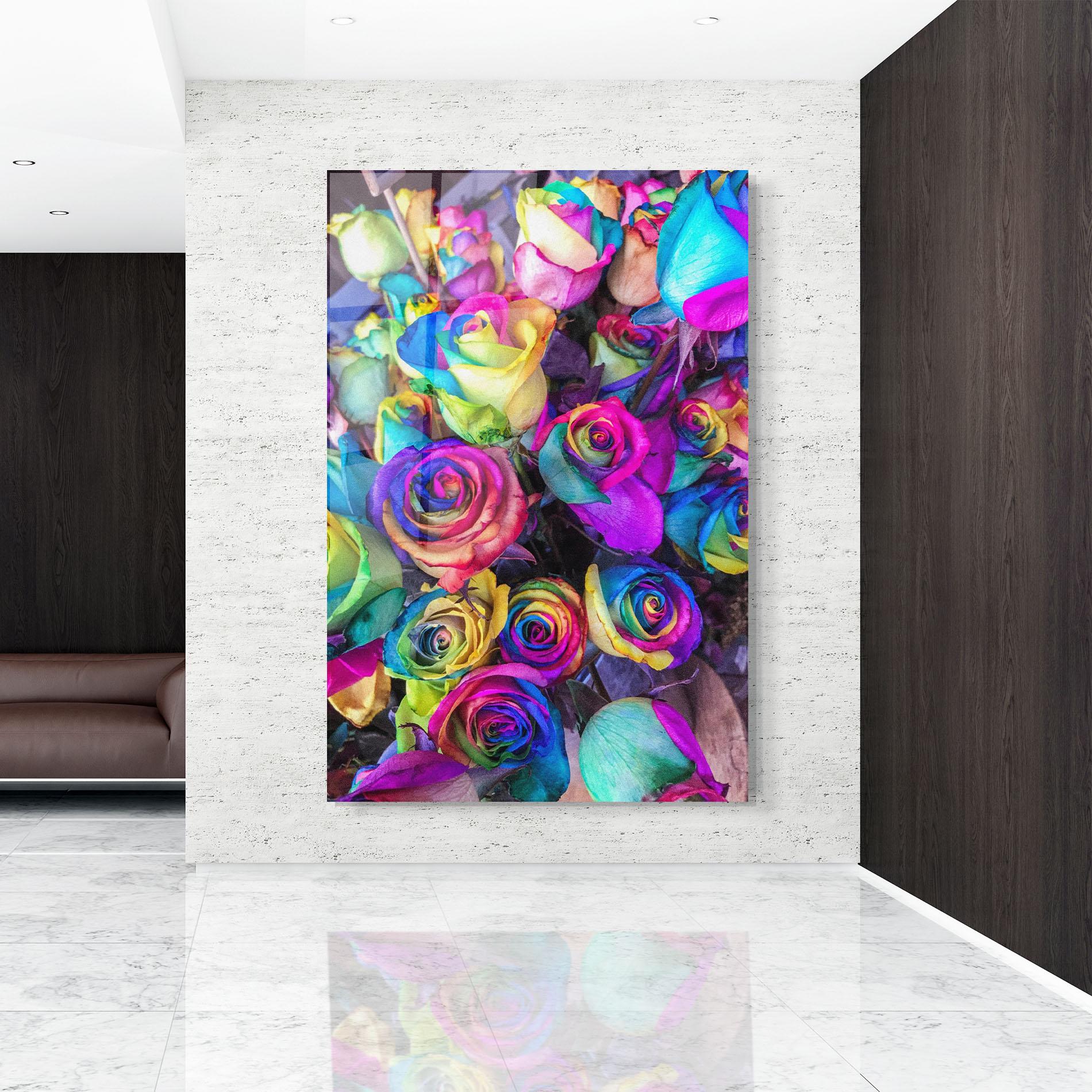 Glasbild Collorfull Flowers mockup 9