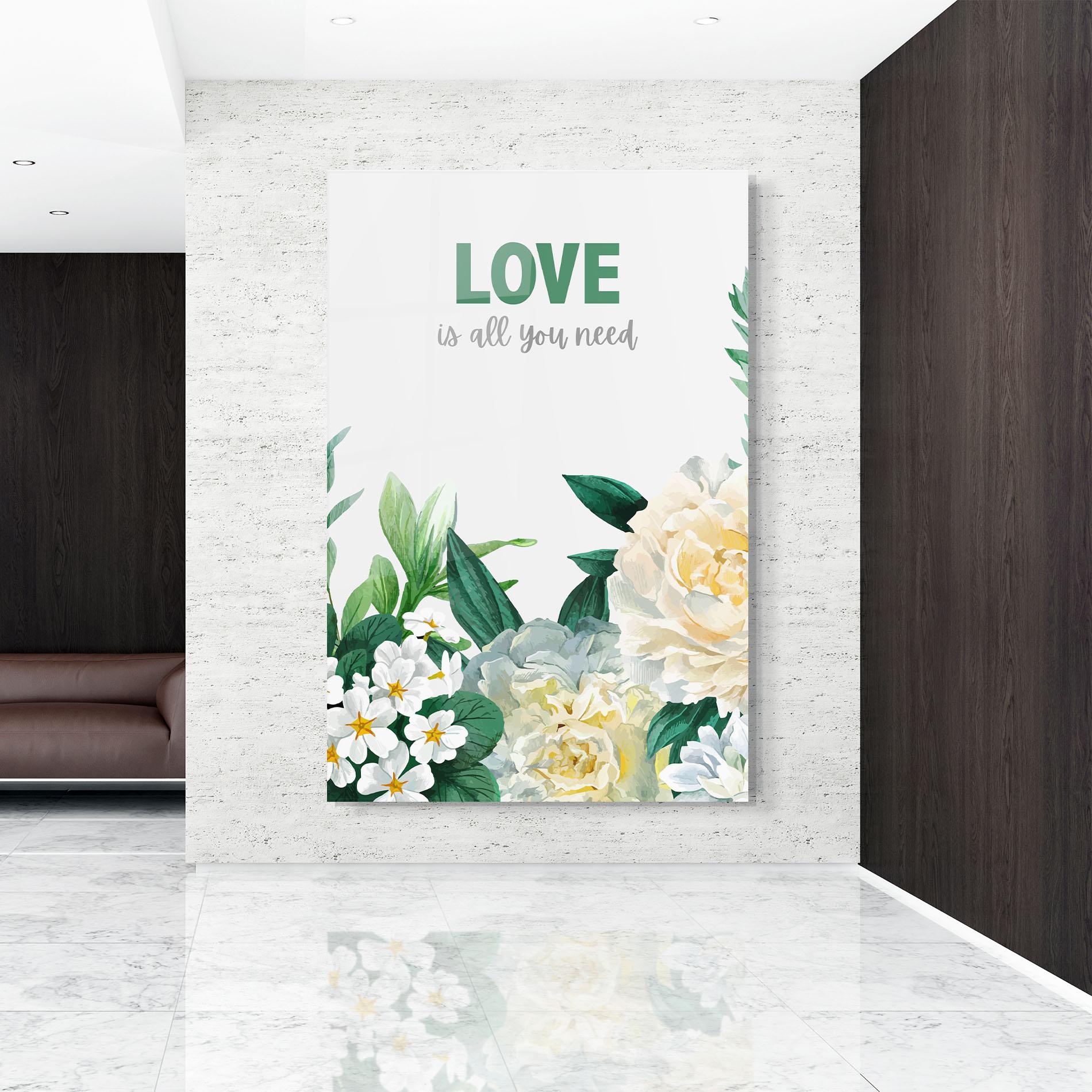 Glasbild Green Rose Love mockup 9