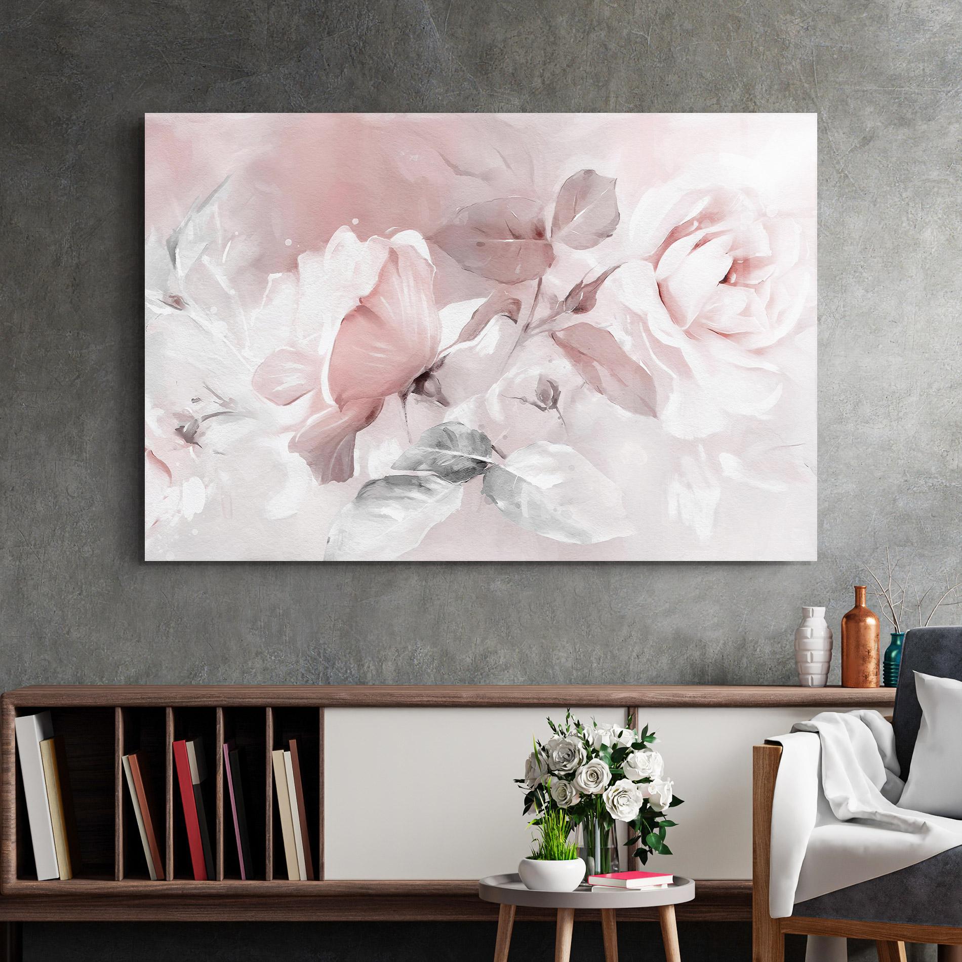 Glasbild Abstract Pink Flowers mockup 2