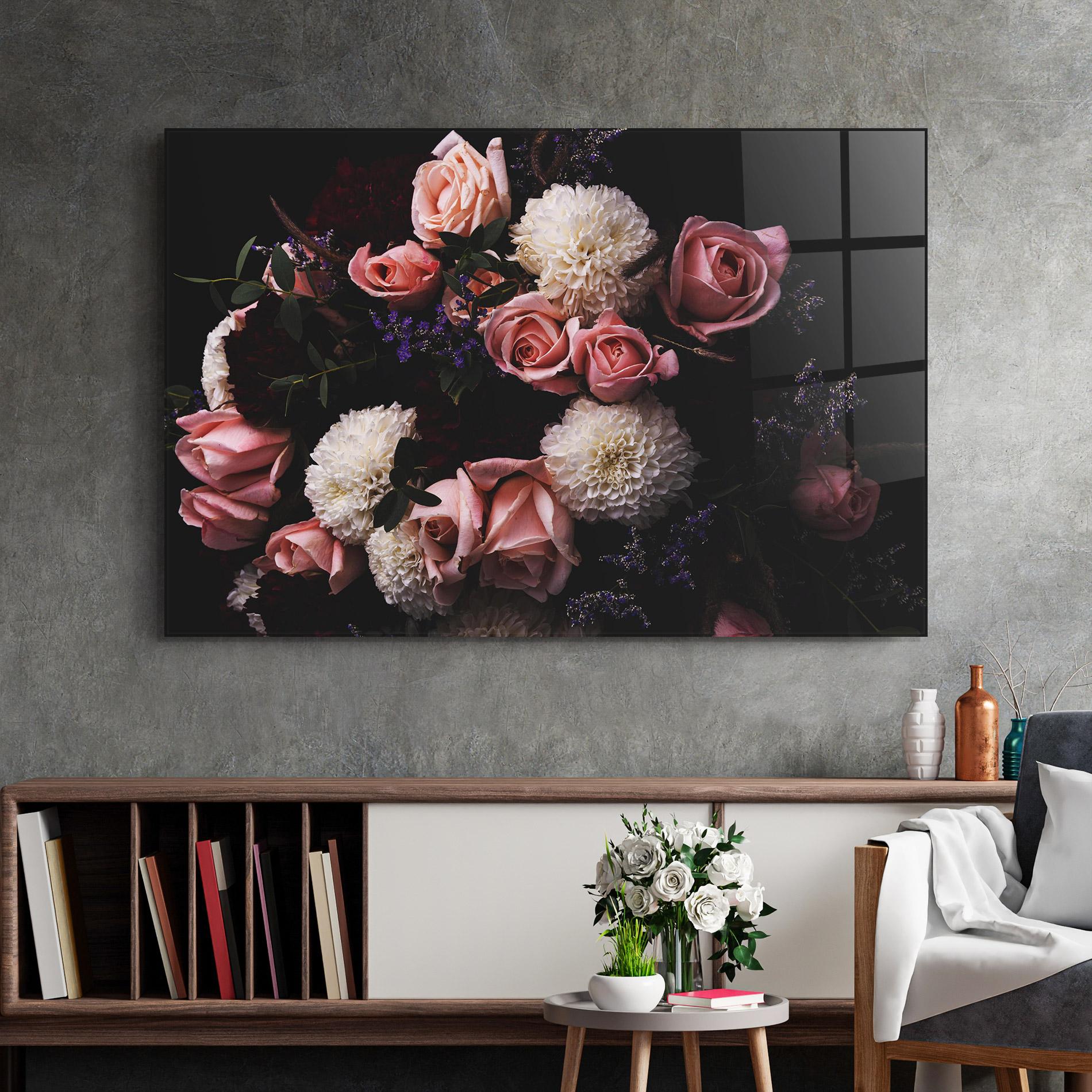 Glasbild Buchet De Trandafiri mockup 2