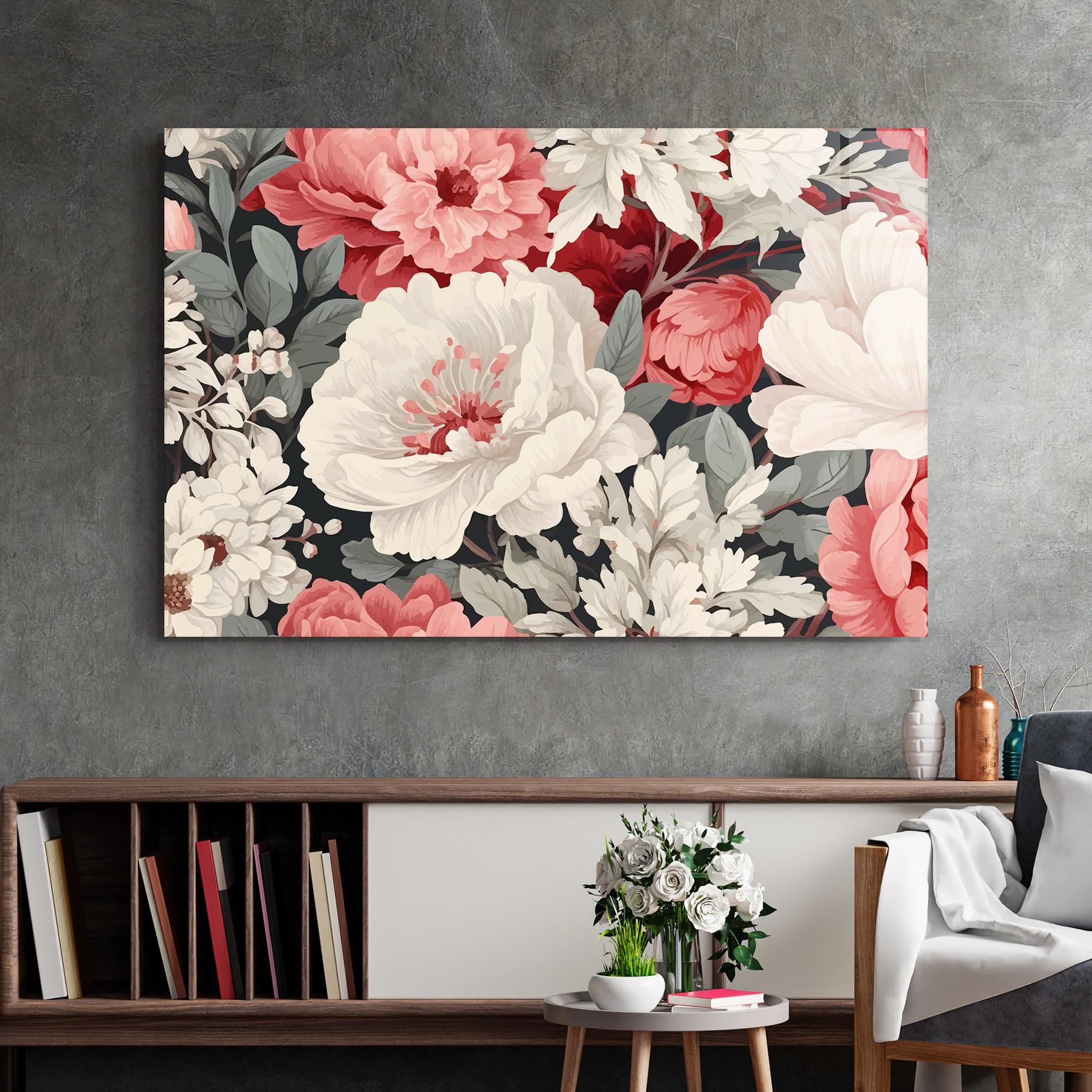 Glasbild Cream Pink Rose mockup 2