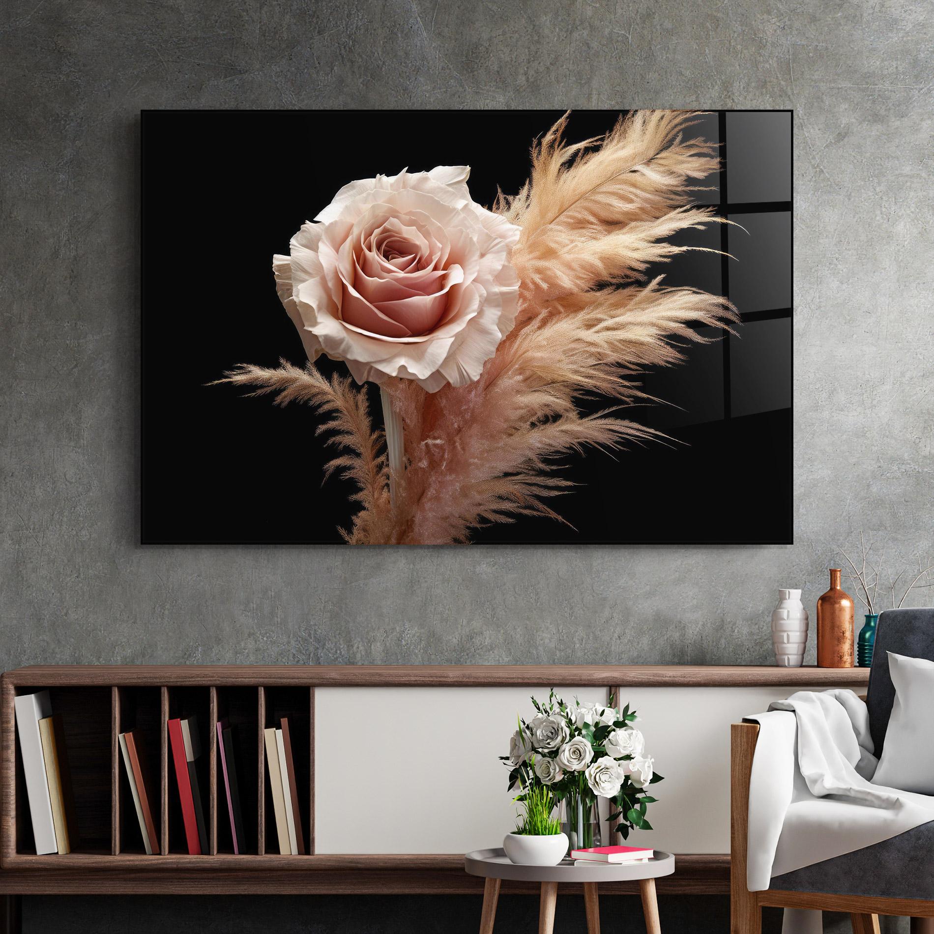 Glasbild Light Pink Rose mockup 2