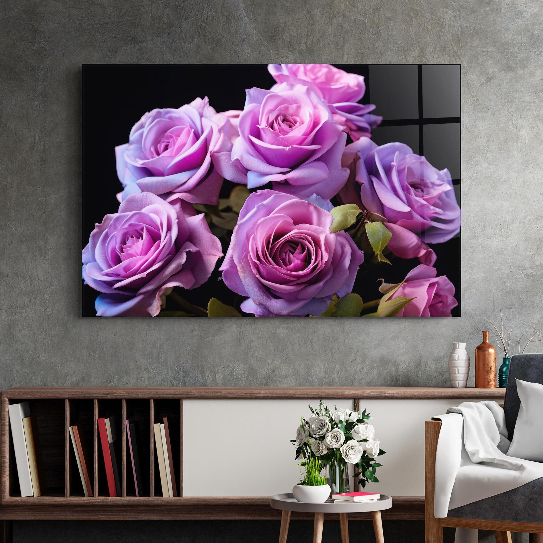 Glasbild Light Purple Rose mockup 2