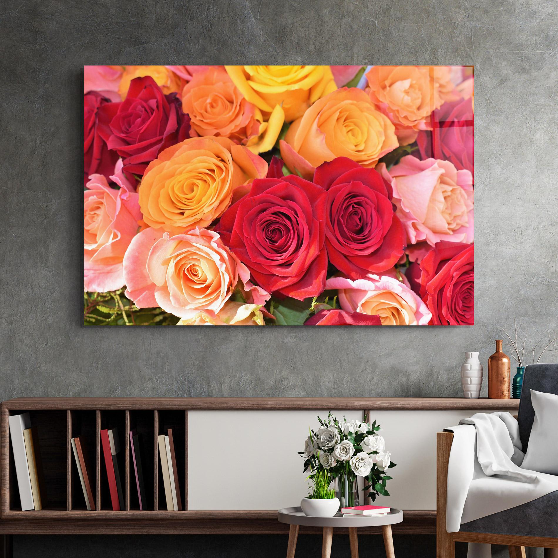 Glasbild Mixed Roses mockup 2