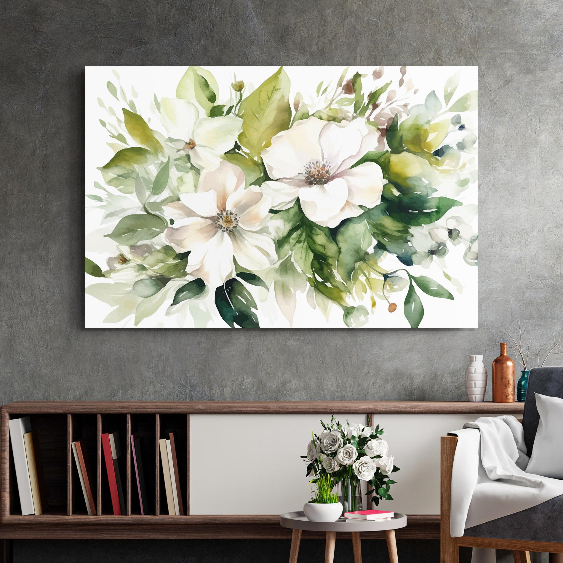 Glasbild Opened Rose mockup 2