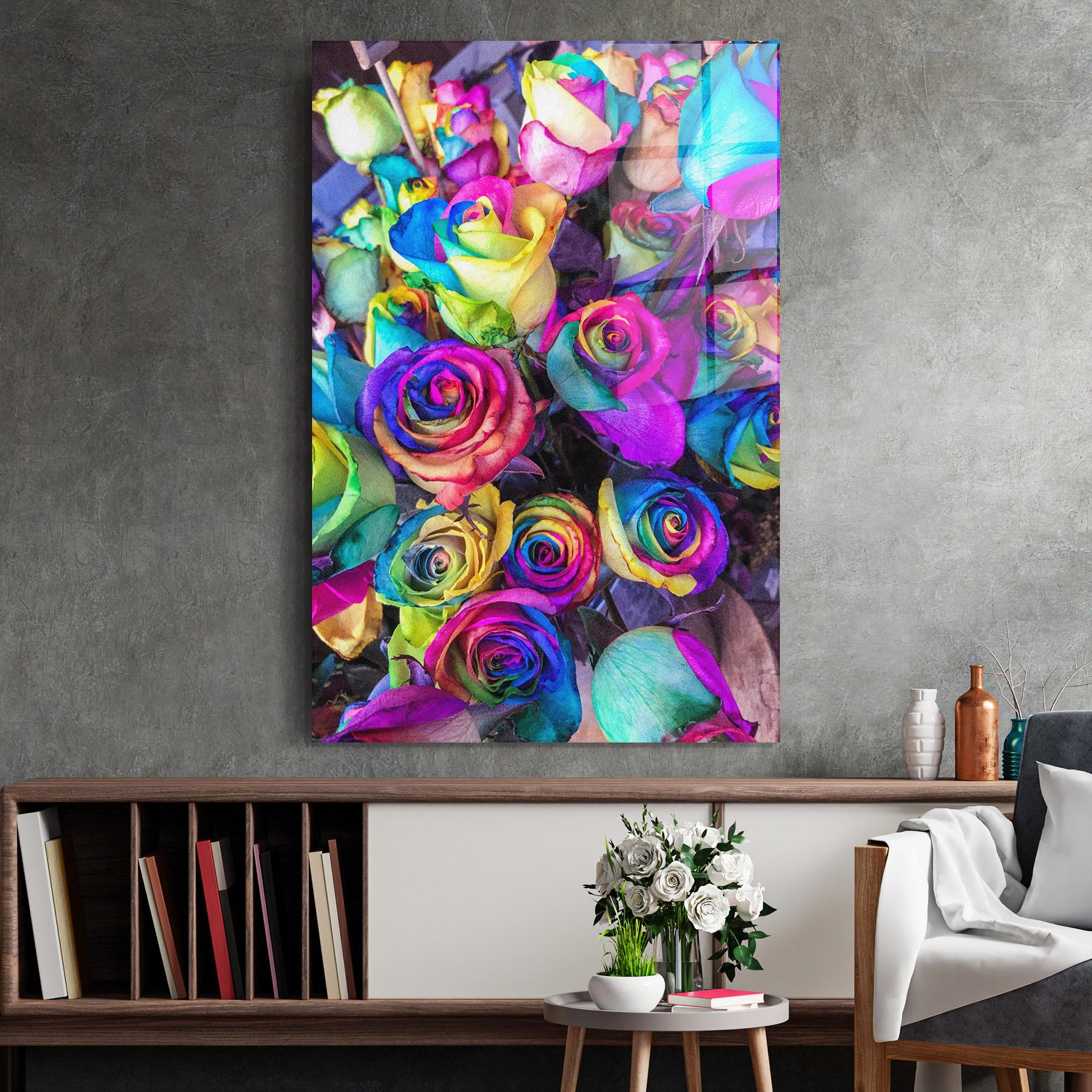 Glasbild Collorfull Flowers mockup 2