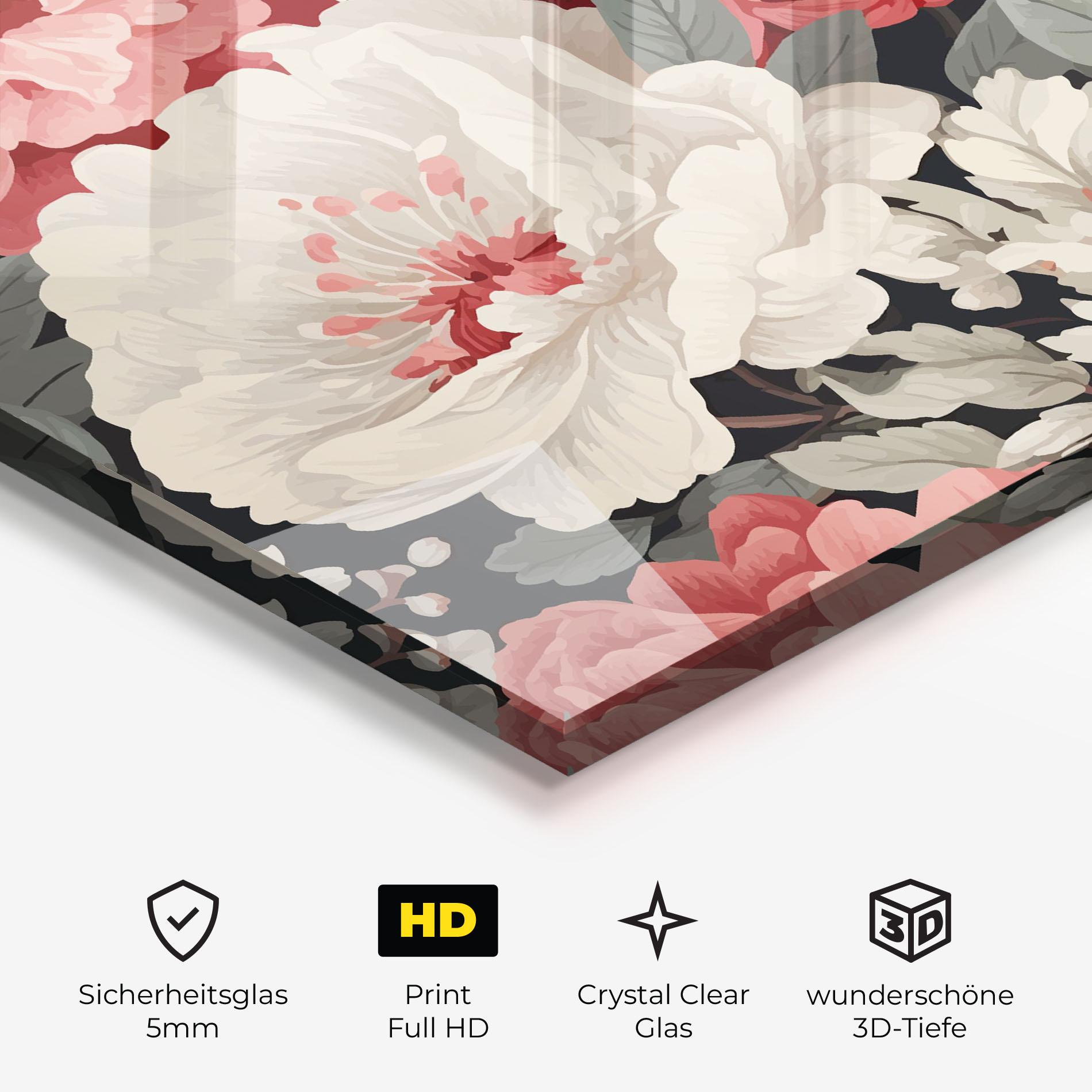 Glasbild Cream Pink Rose mockup 3