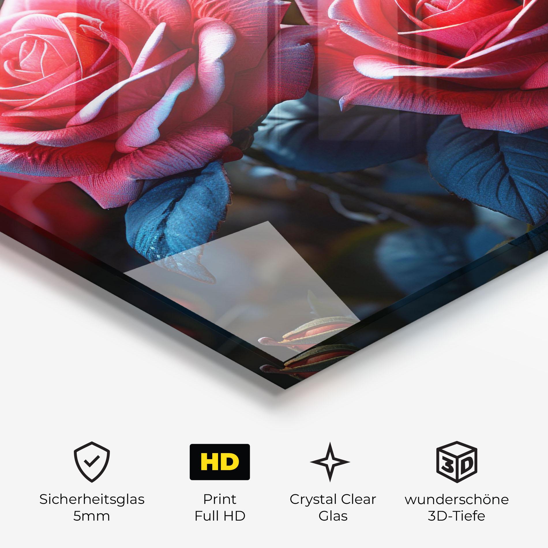 Glasbild Dark Pink Rose mockup 3