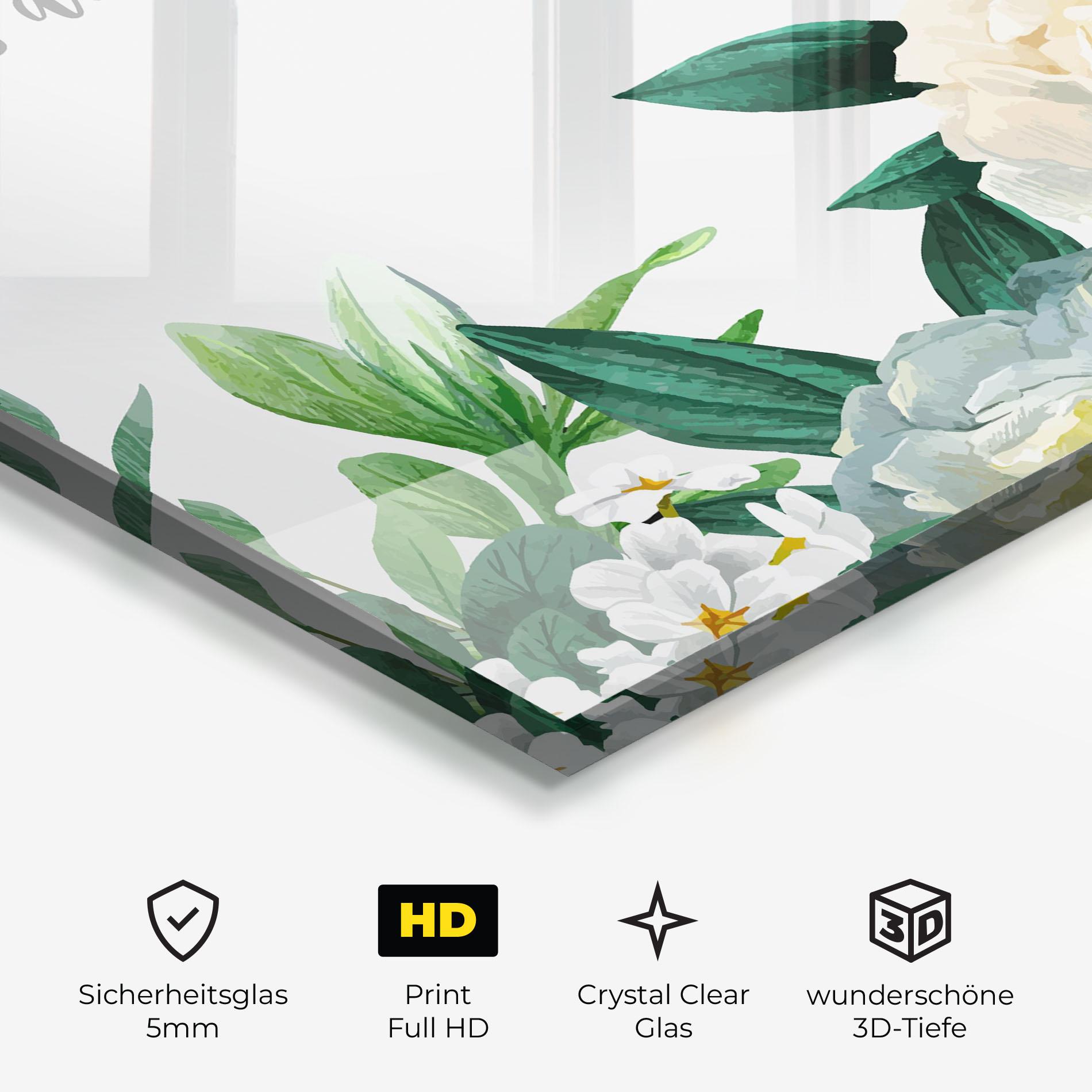 Glasbild Green Rose Love mockup 3