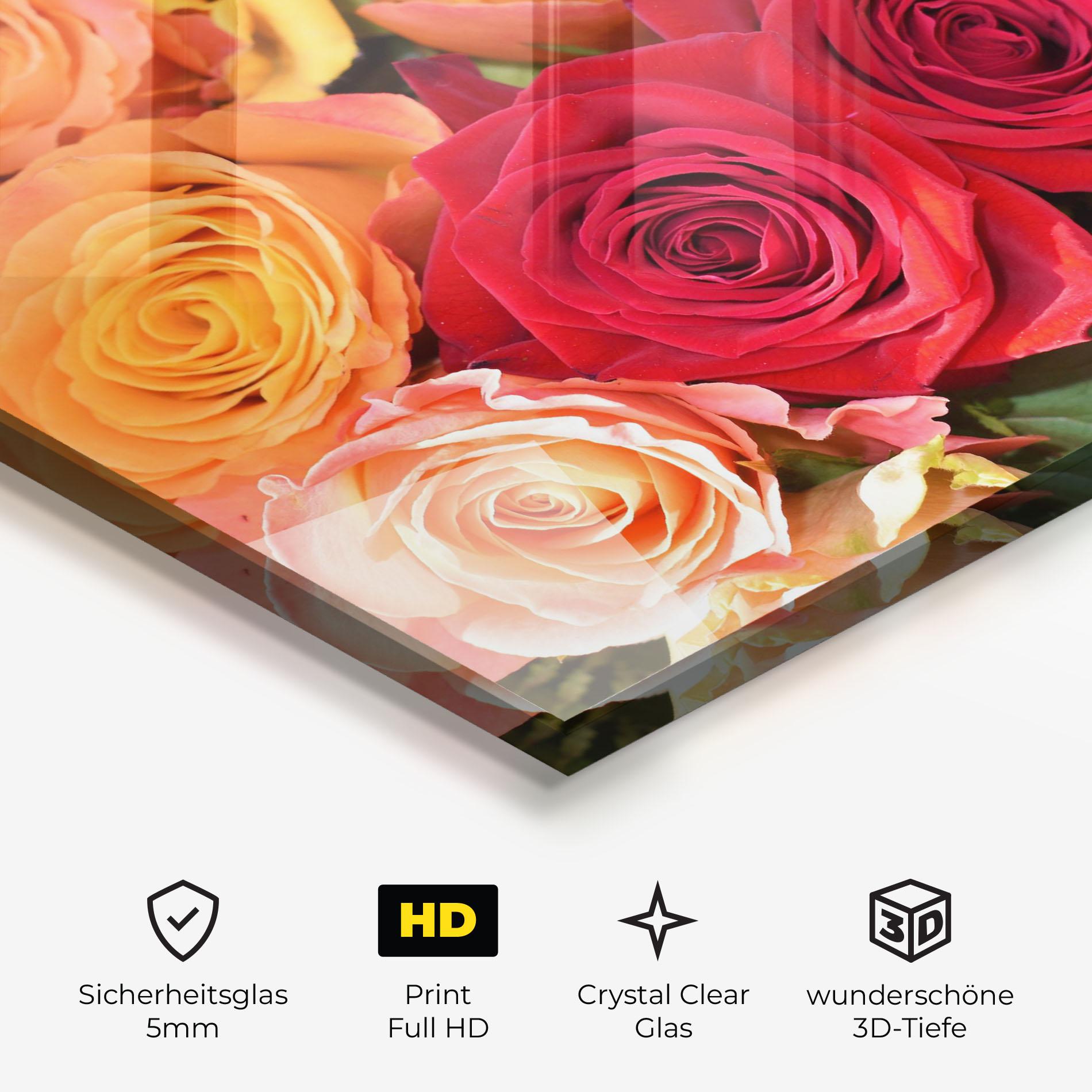 Glasbild Mixed Roses mockup 3