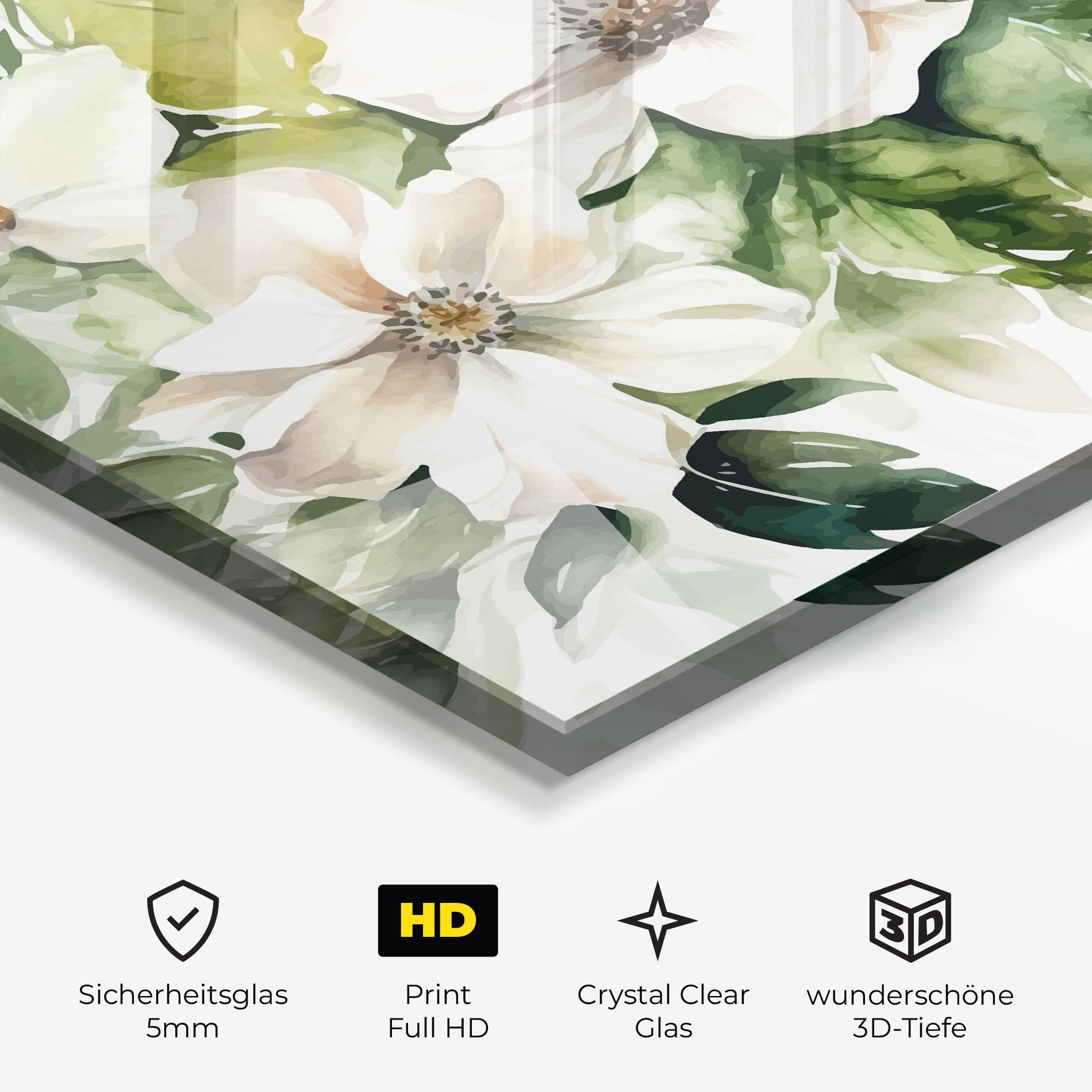 Glasbild Opened Rose mockup 3
