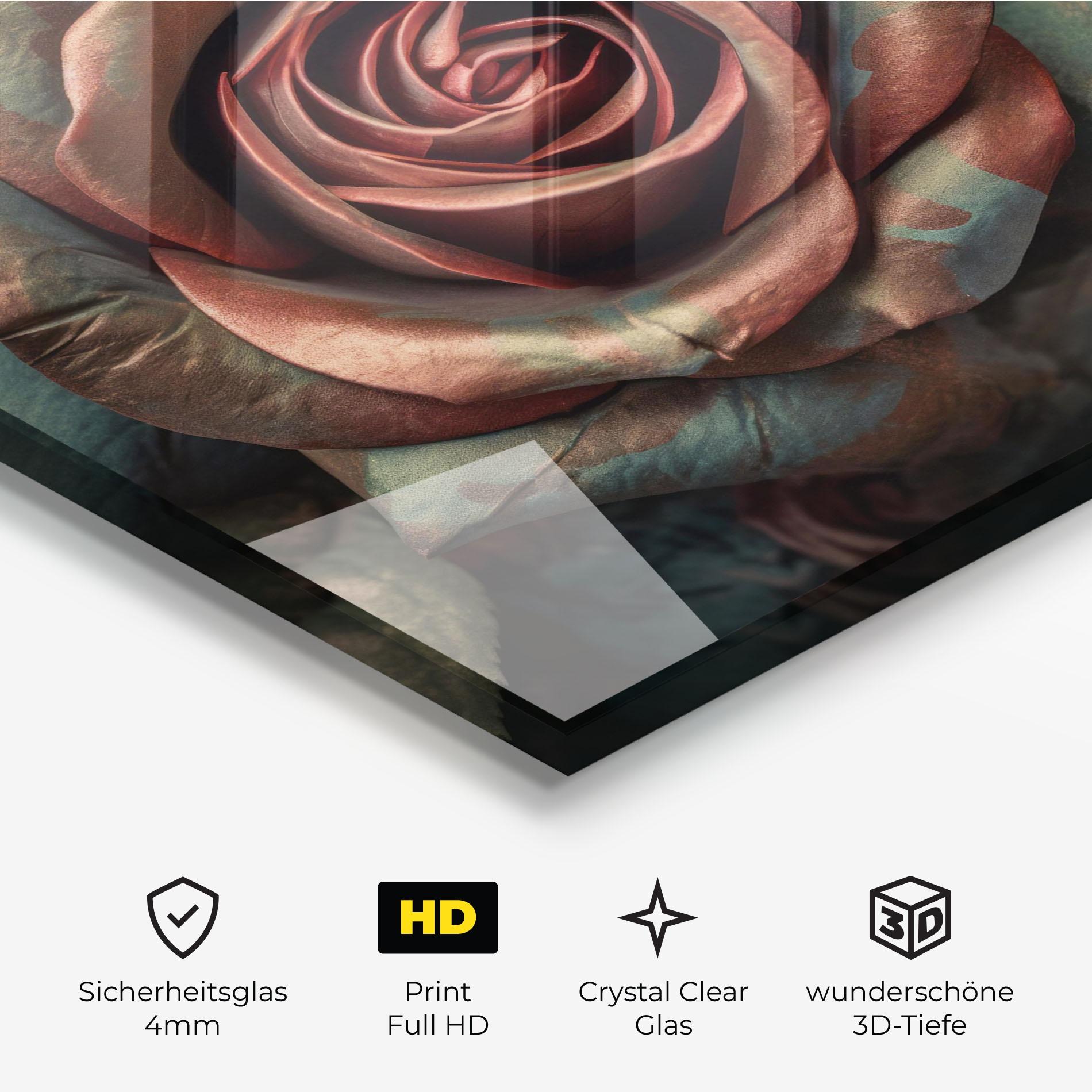 Glasbild Exotic Blue Rose mockup 3