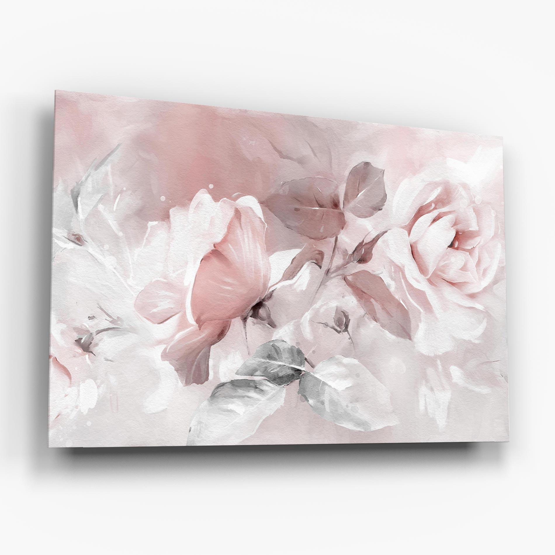 Glasbild Abstract Pink Flowers mockup 6