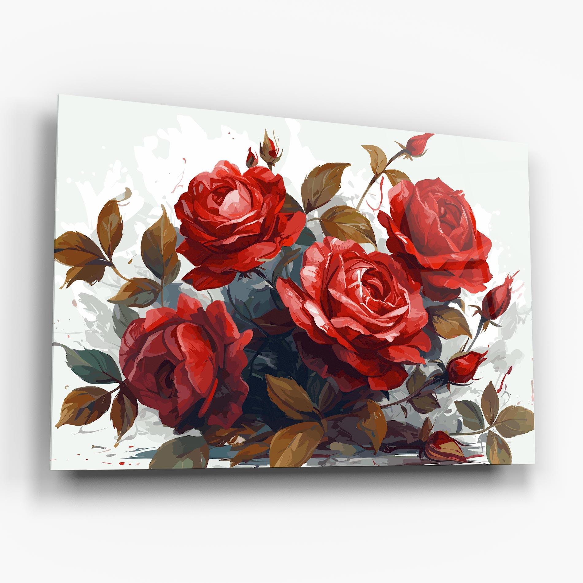 Glasbild Beautiful Red Roses mockup 6