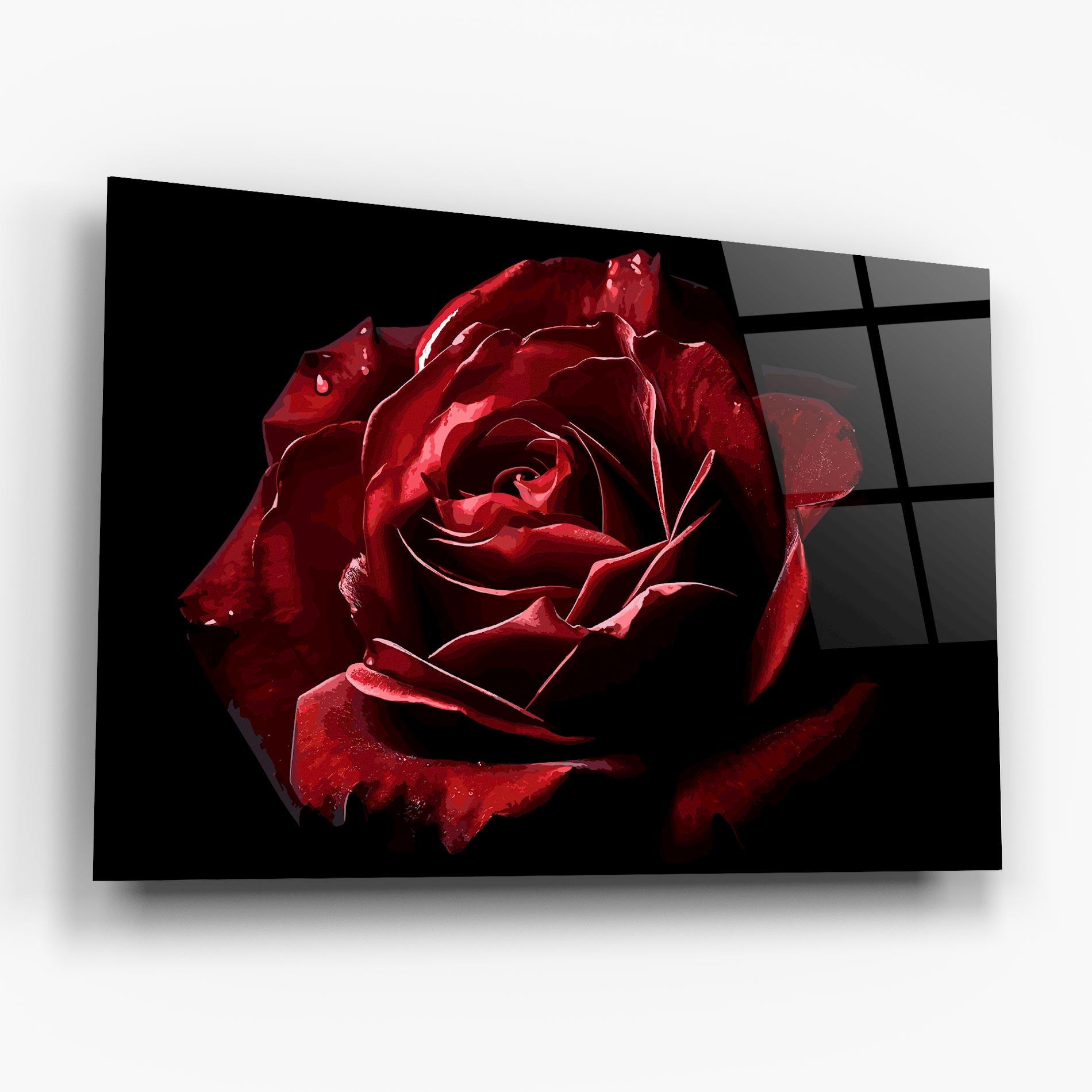 Glasbild Big Red Rose mockup 6