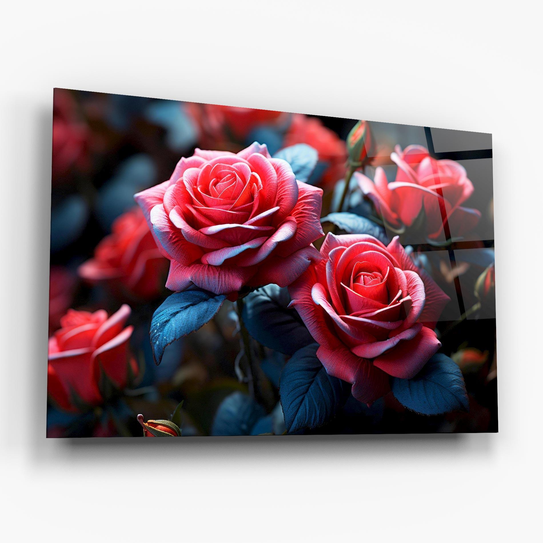 Glasbild Dark Pink Rose mockup 6