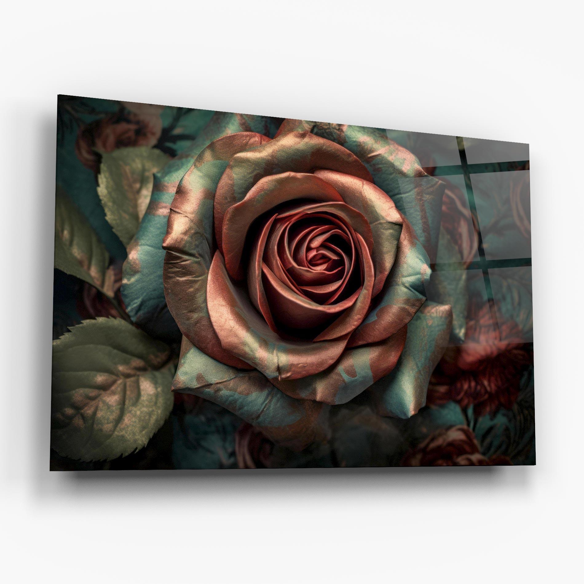Glasbild Exotic Blue Rose mockup 6