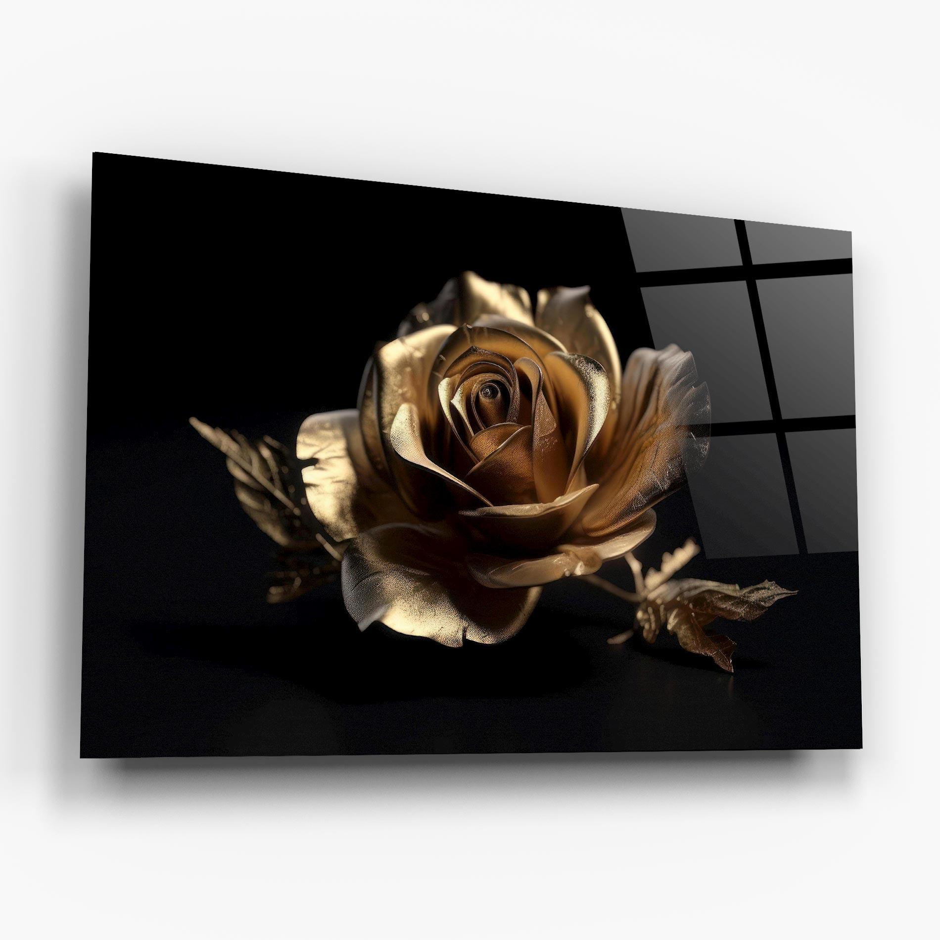 Glasbild Gold Rose mockup 6