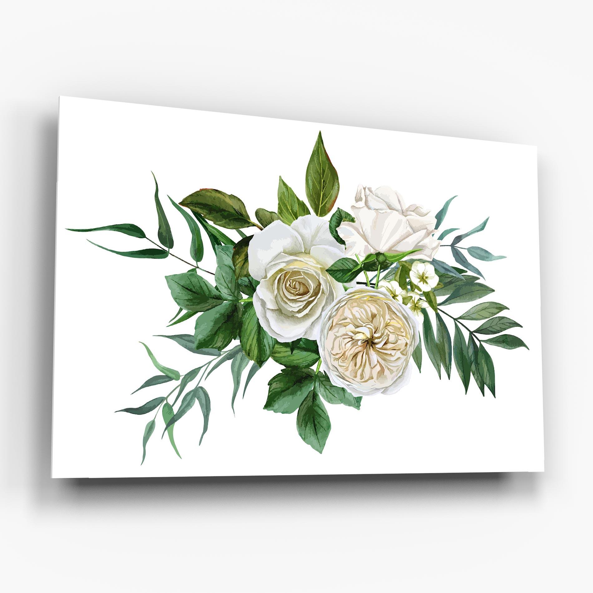Glasbild White Cream Rose mockup 6