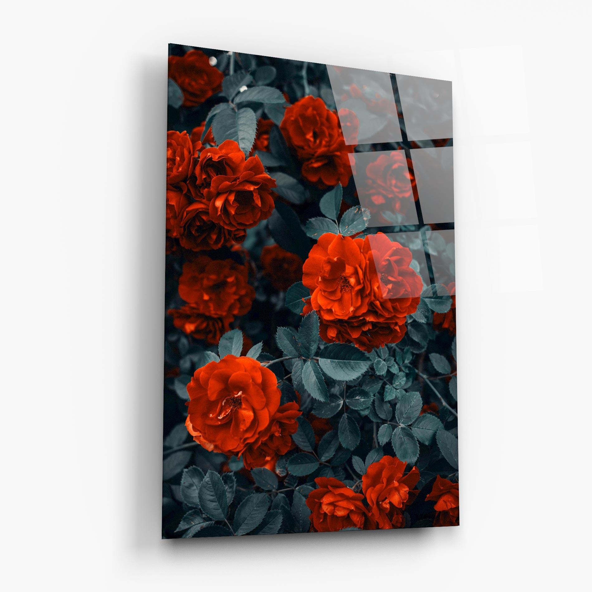 Glasbild Bright Red Rose mockup 6