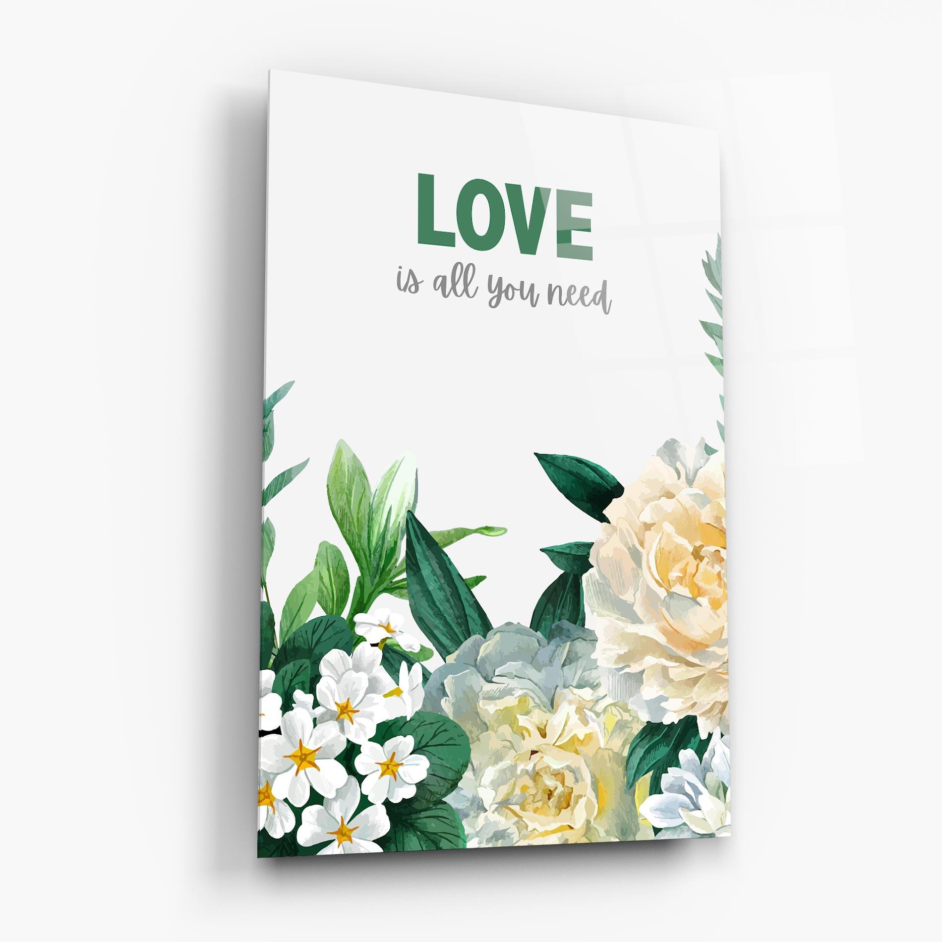 Glasbild Green Rose Love mockup 6