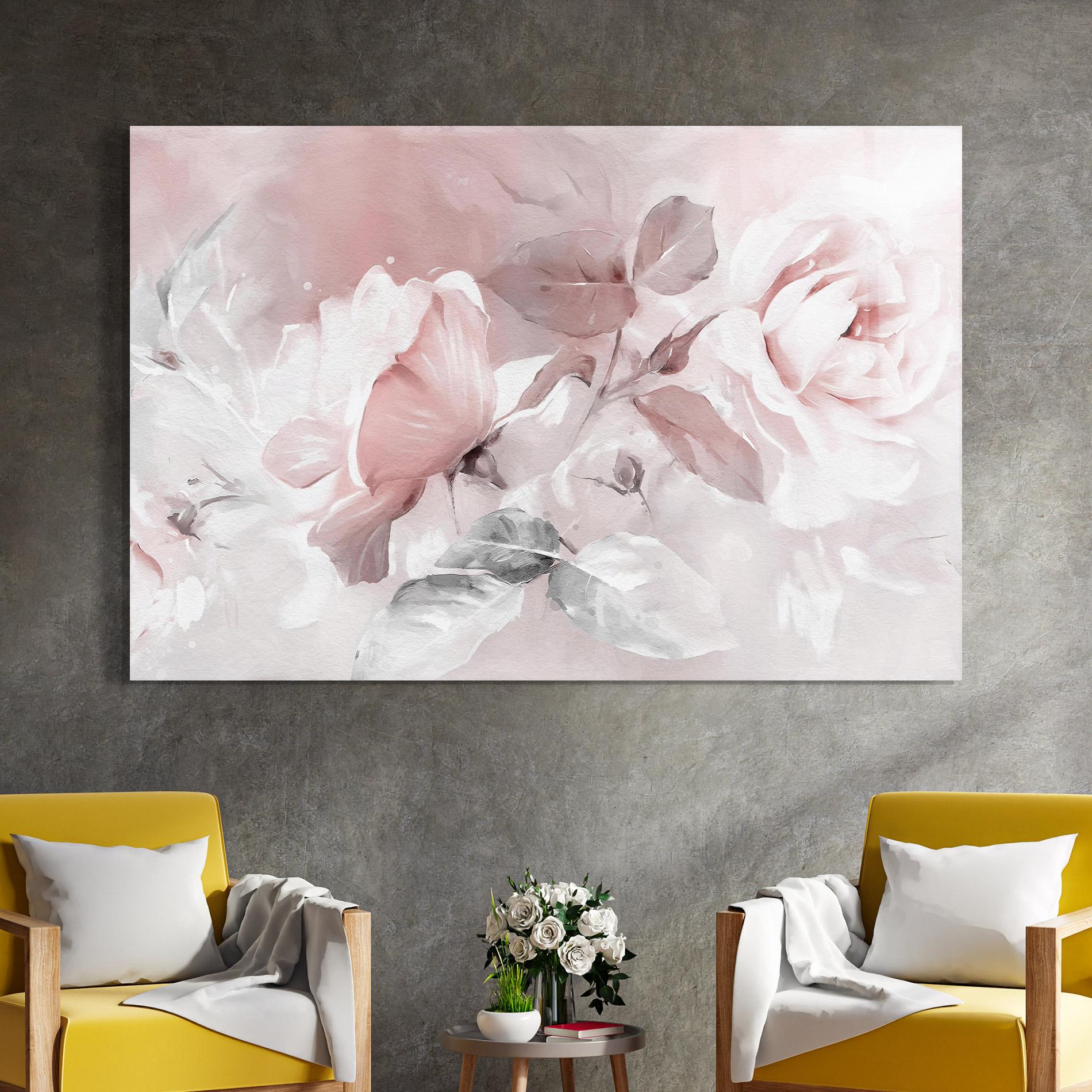 Glasbild Abstract Pink Flowers mockup 4
