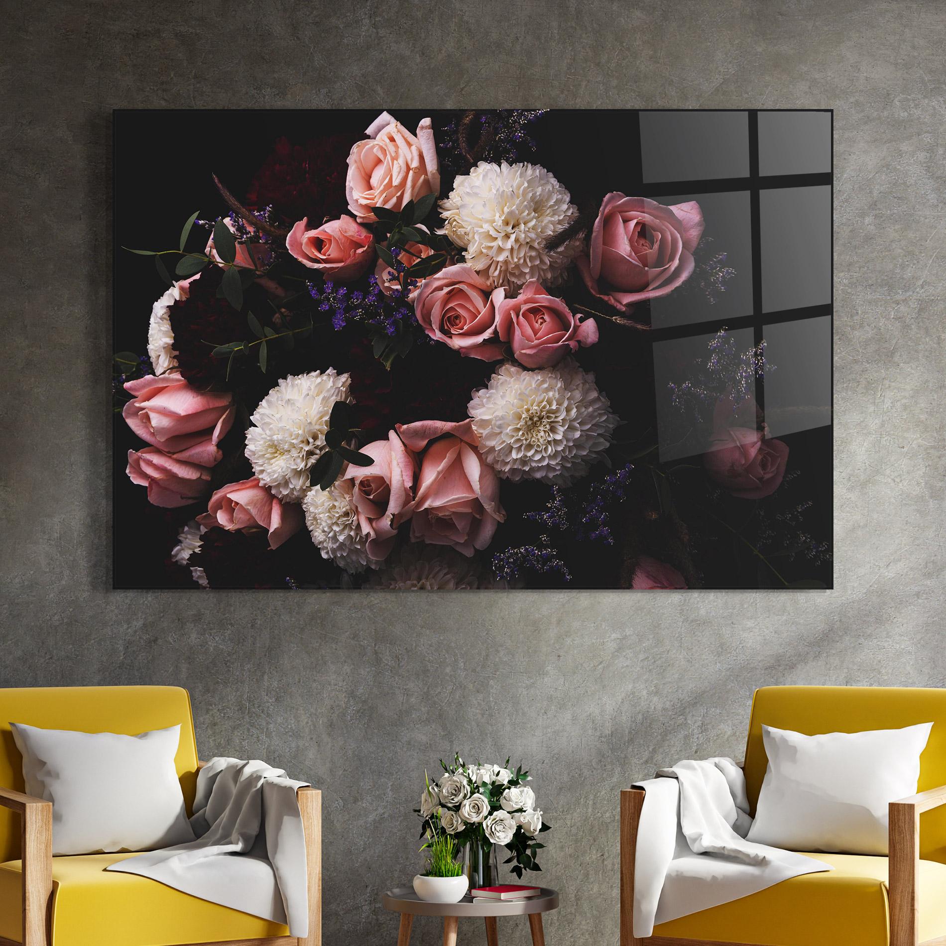 Glasbild Buchet De Trandafiri mockup 4