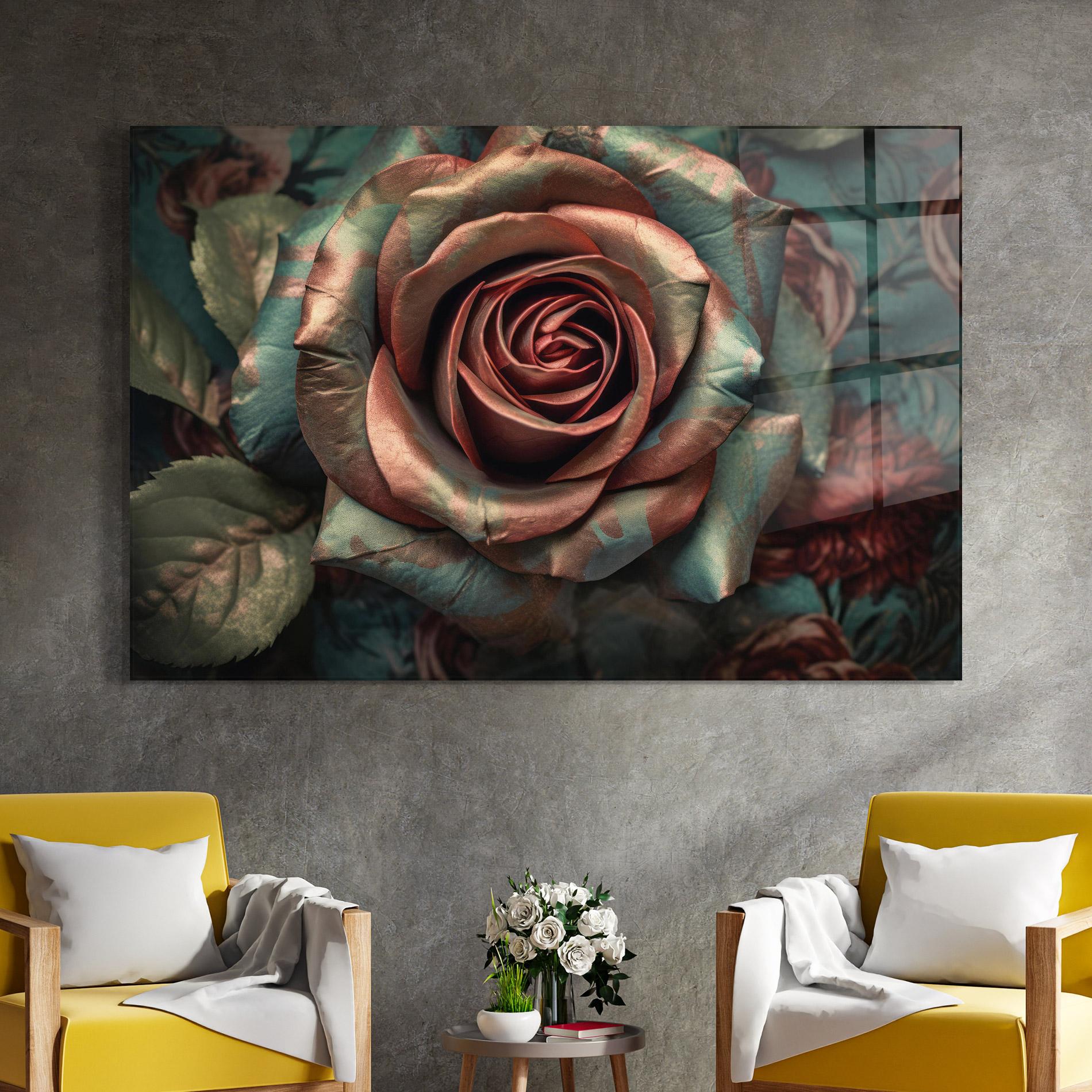 Glasbild Exotic Blue Rose mockup 4