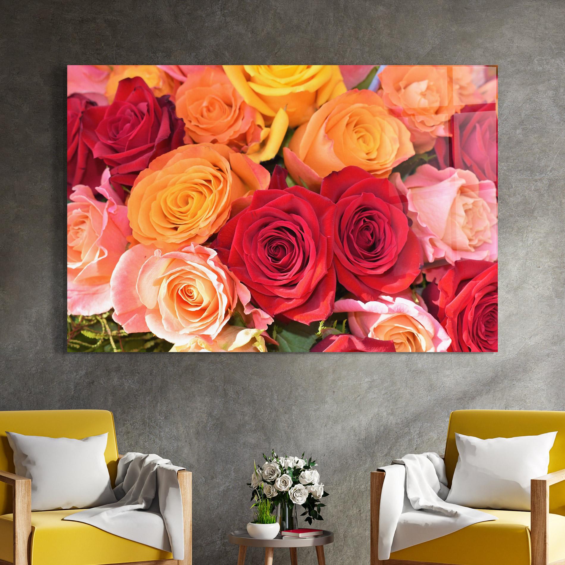Glasbild Mixed Roses mockup 4