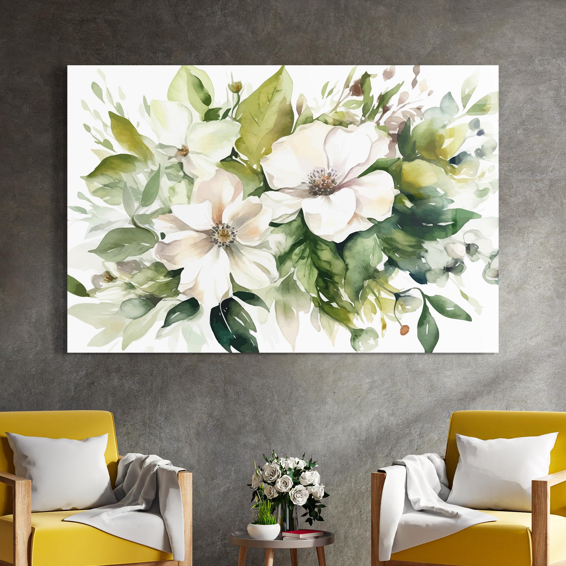 Glasbild Opened Rose mockup 4