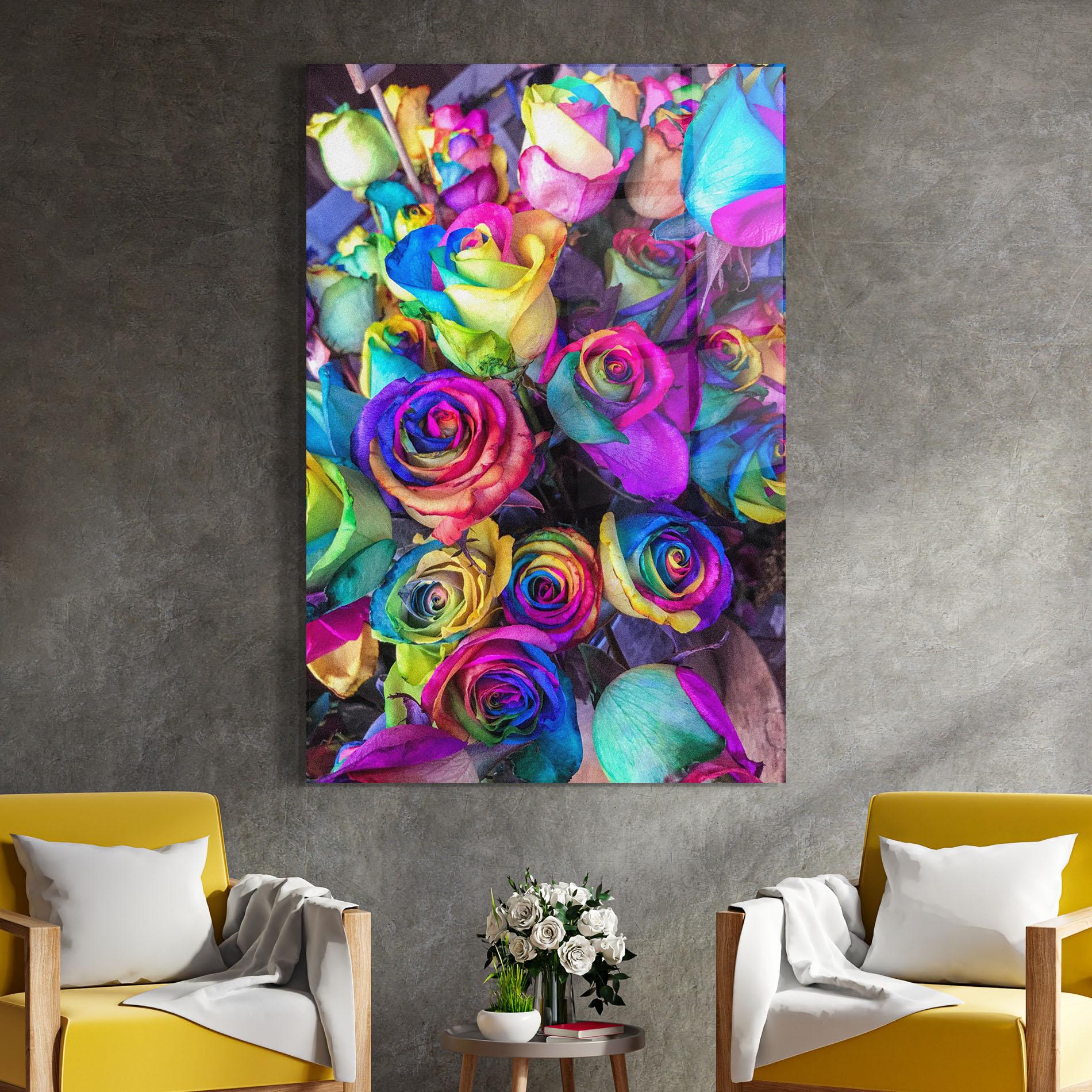 Glasbild Collorfull Flowers mockup 4