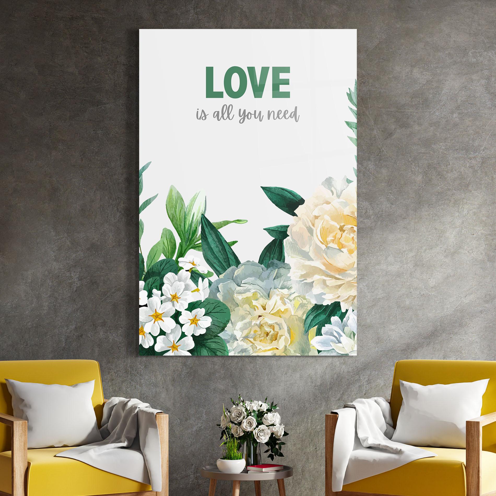 Glasbild Green Rose Love mockup 4