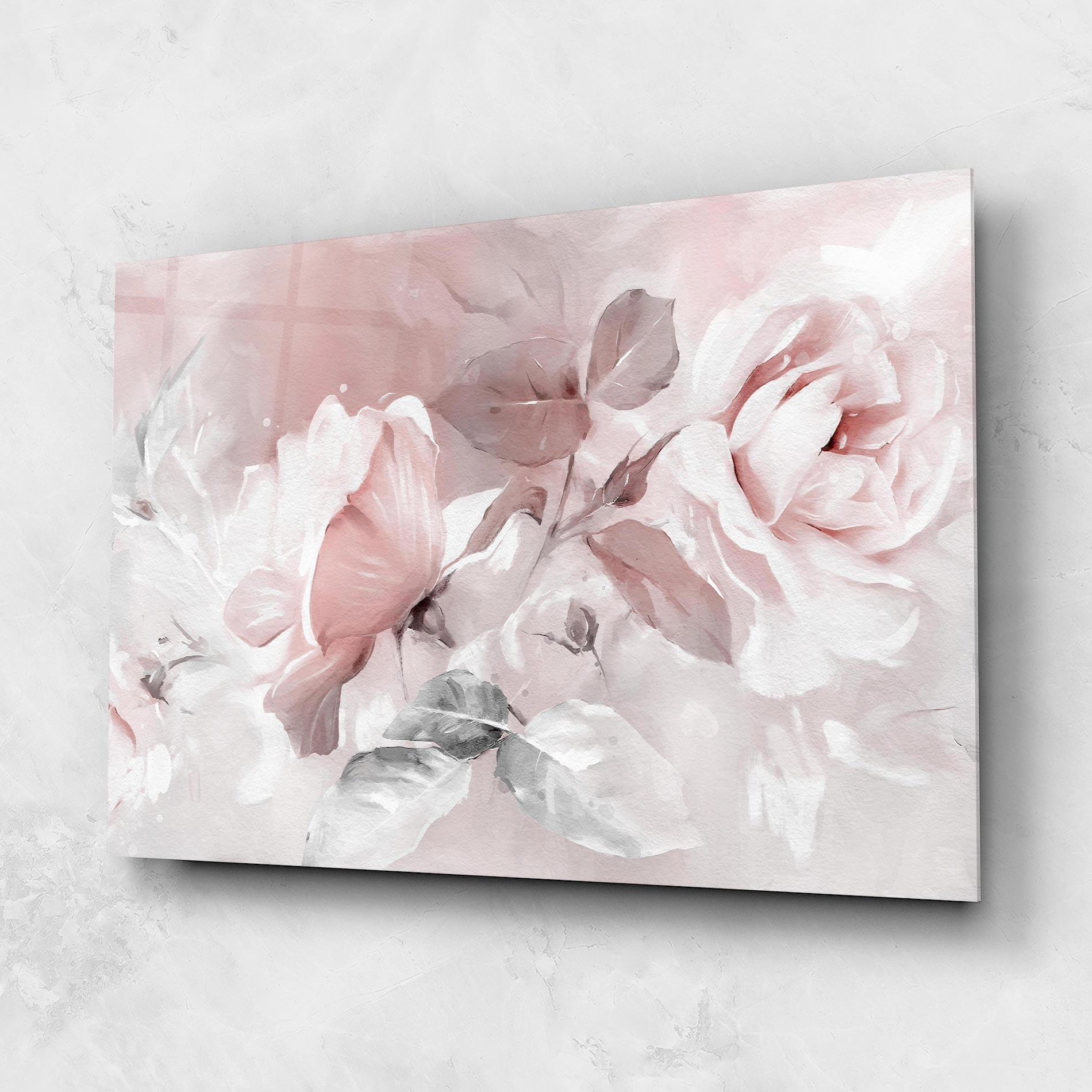 Glasbild Abstract Pink Flowers mockup 1