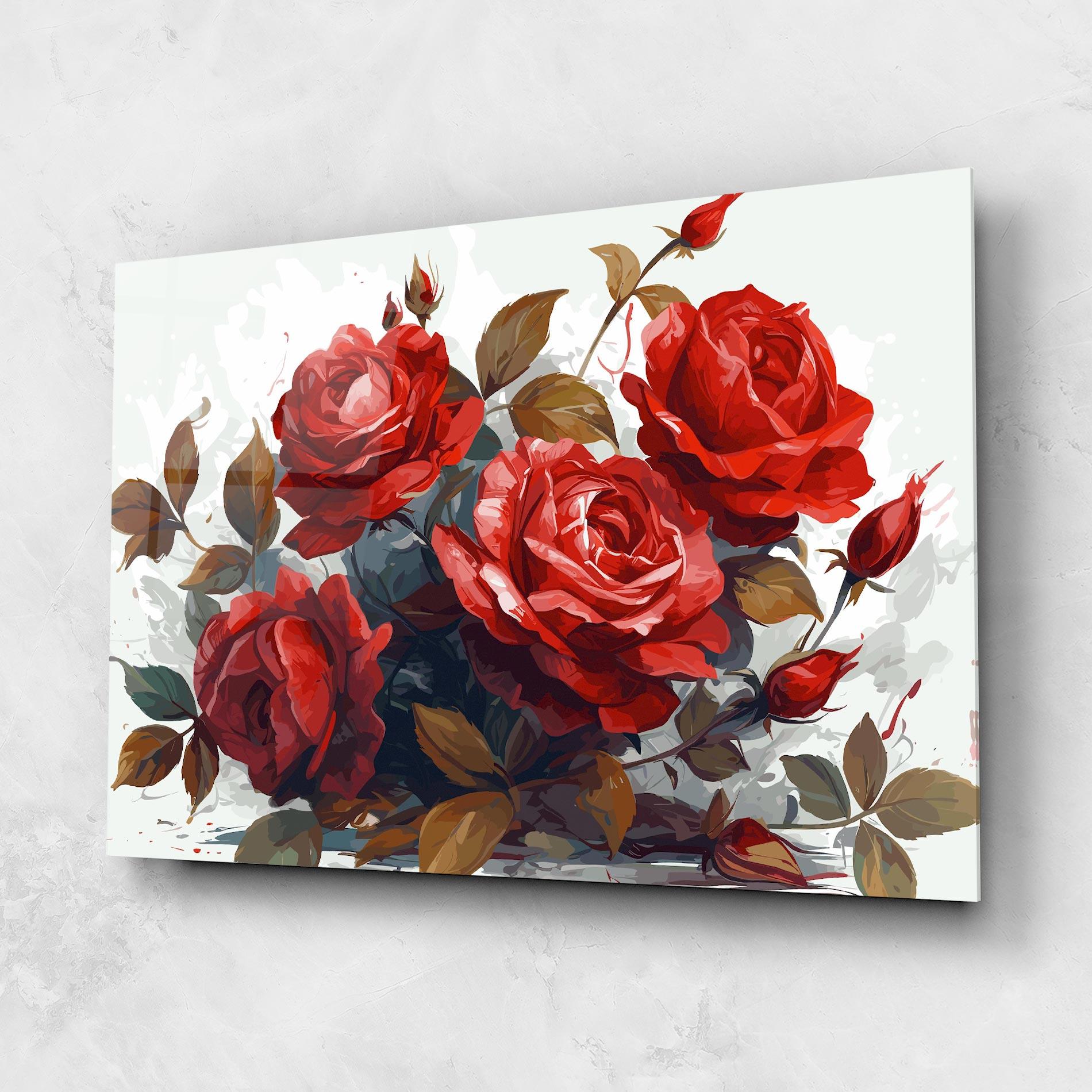 Glasbild Beautiful Red Roses mockup 1