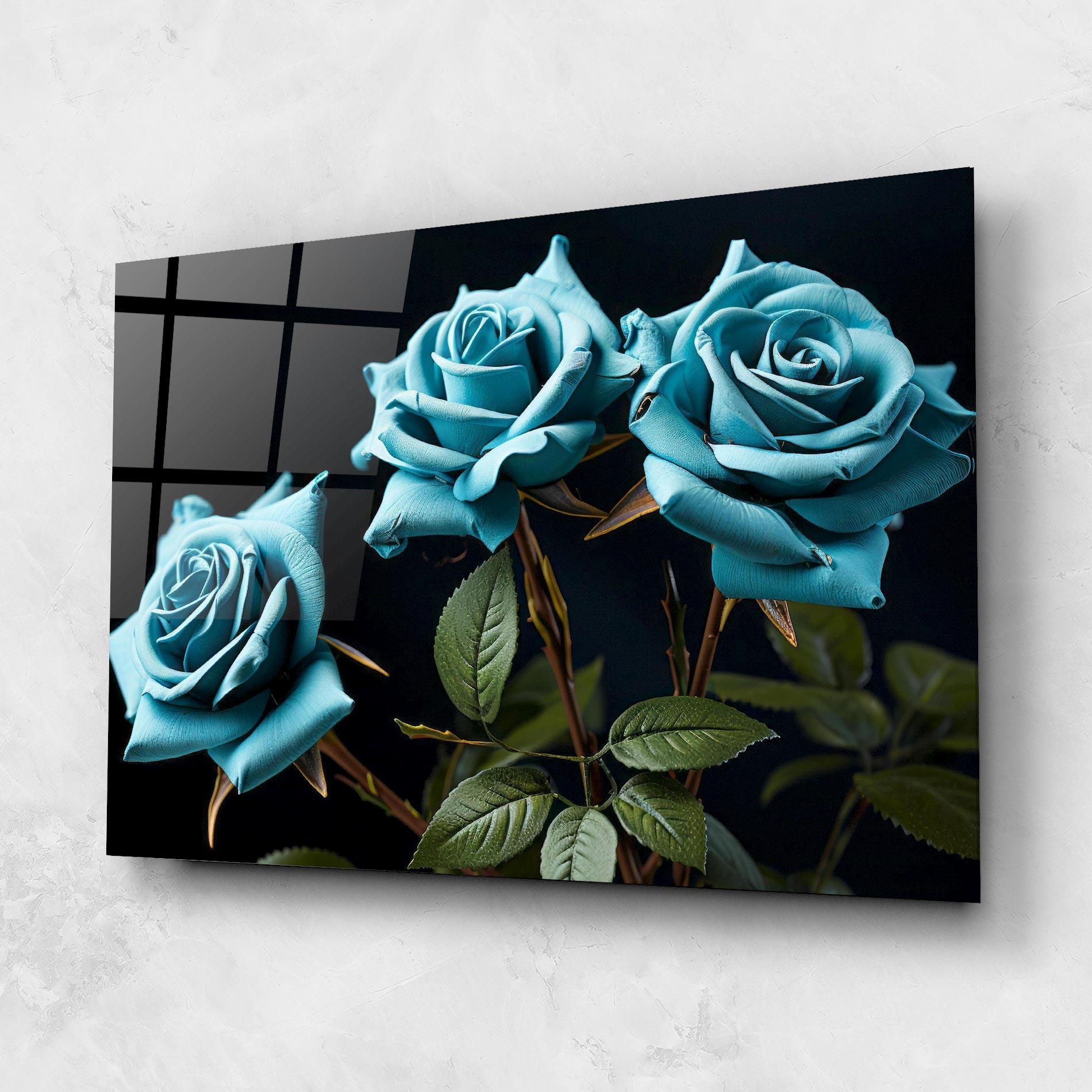 Glasbild Blue Roses mockup 1
