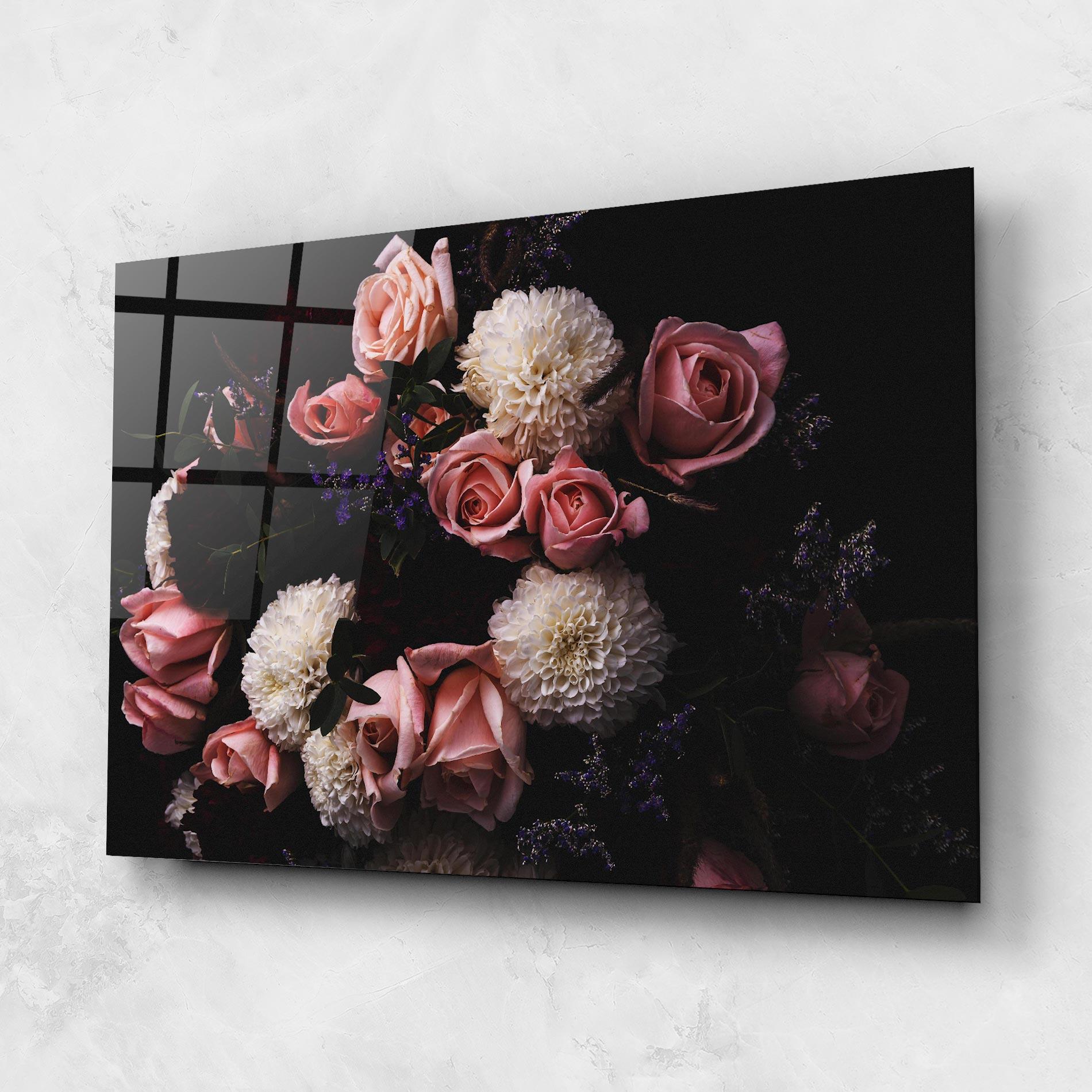 Glasbild Buchet De Trandafiri mockup 1