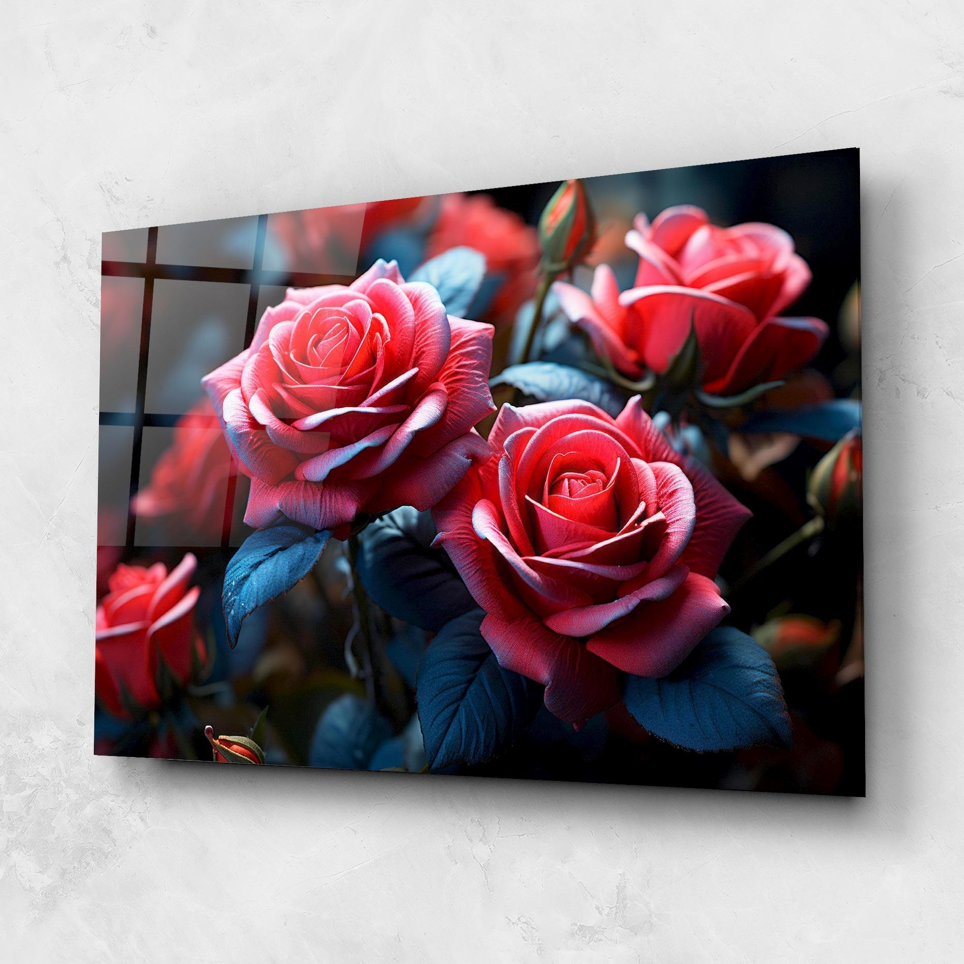 Glasbild Dark Pink Rose mockup 1