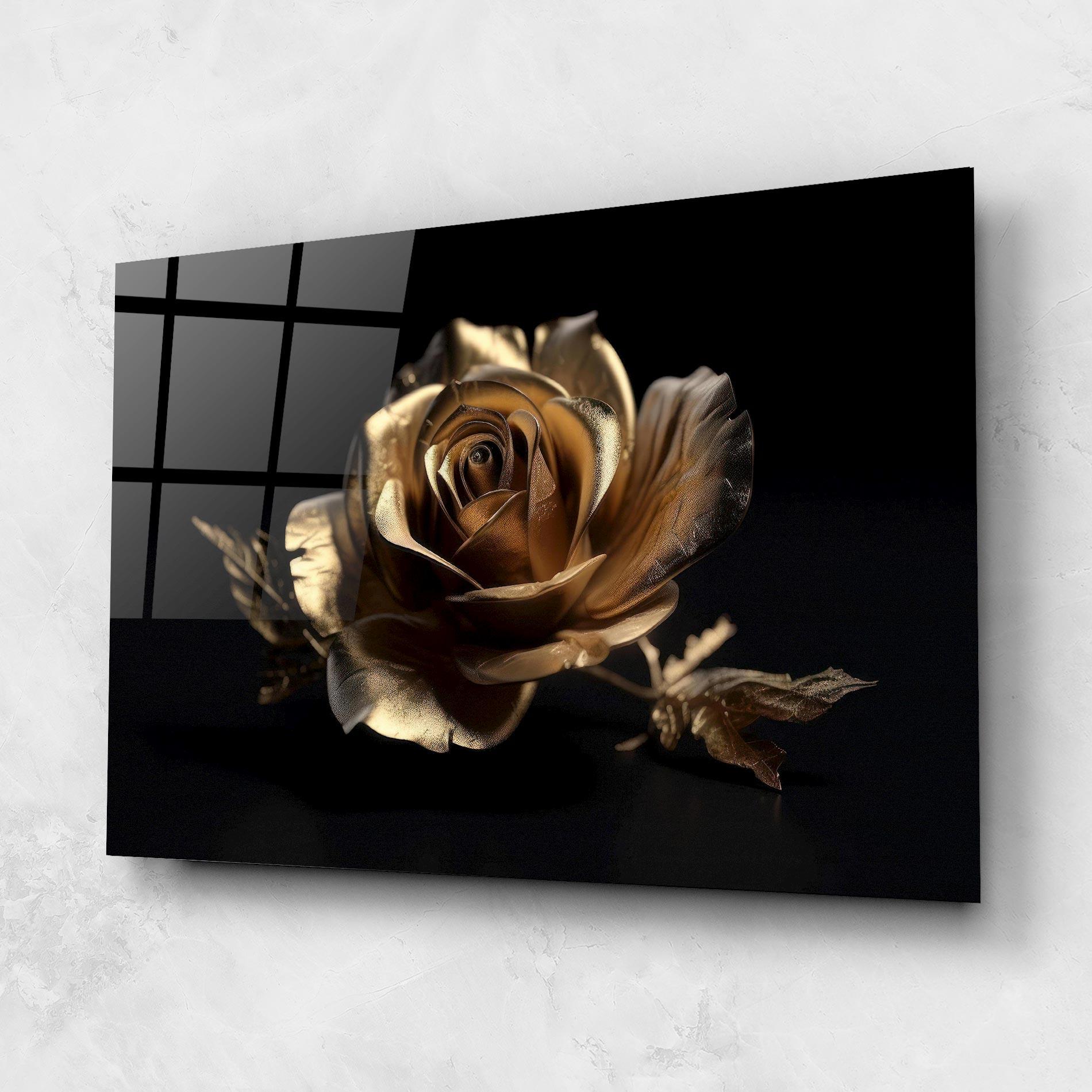 Glasbild Gold Rose mockup 1