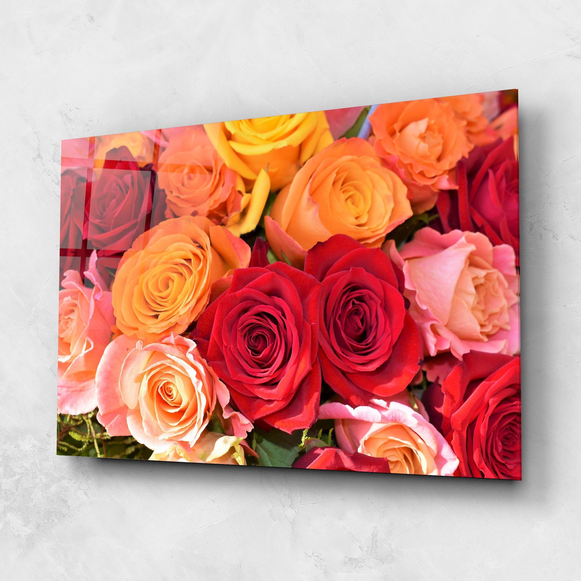 Glasbild Mixed Roses mockup 1