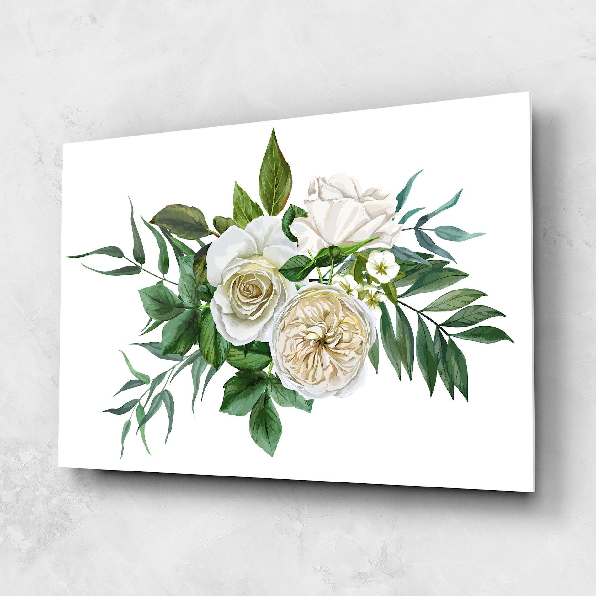 Glasbild White Cream Rose mockup 1