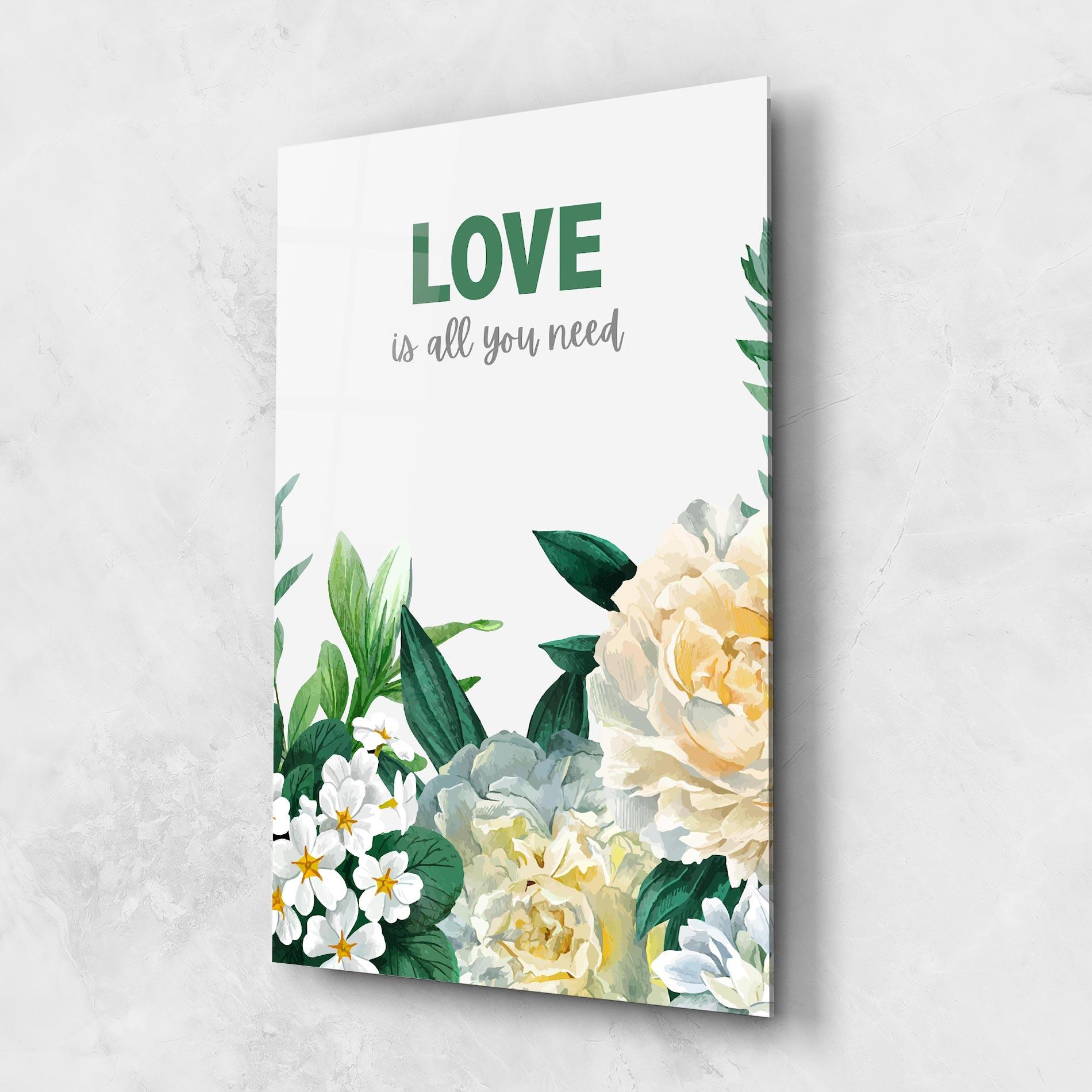 Glasbild Green Rose Love mockup 1