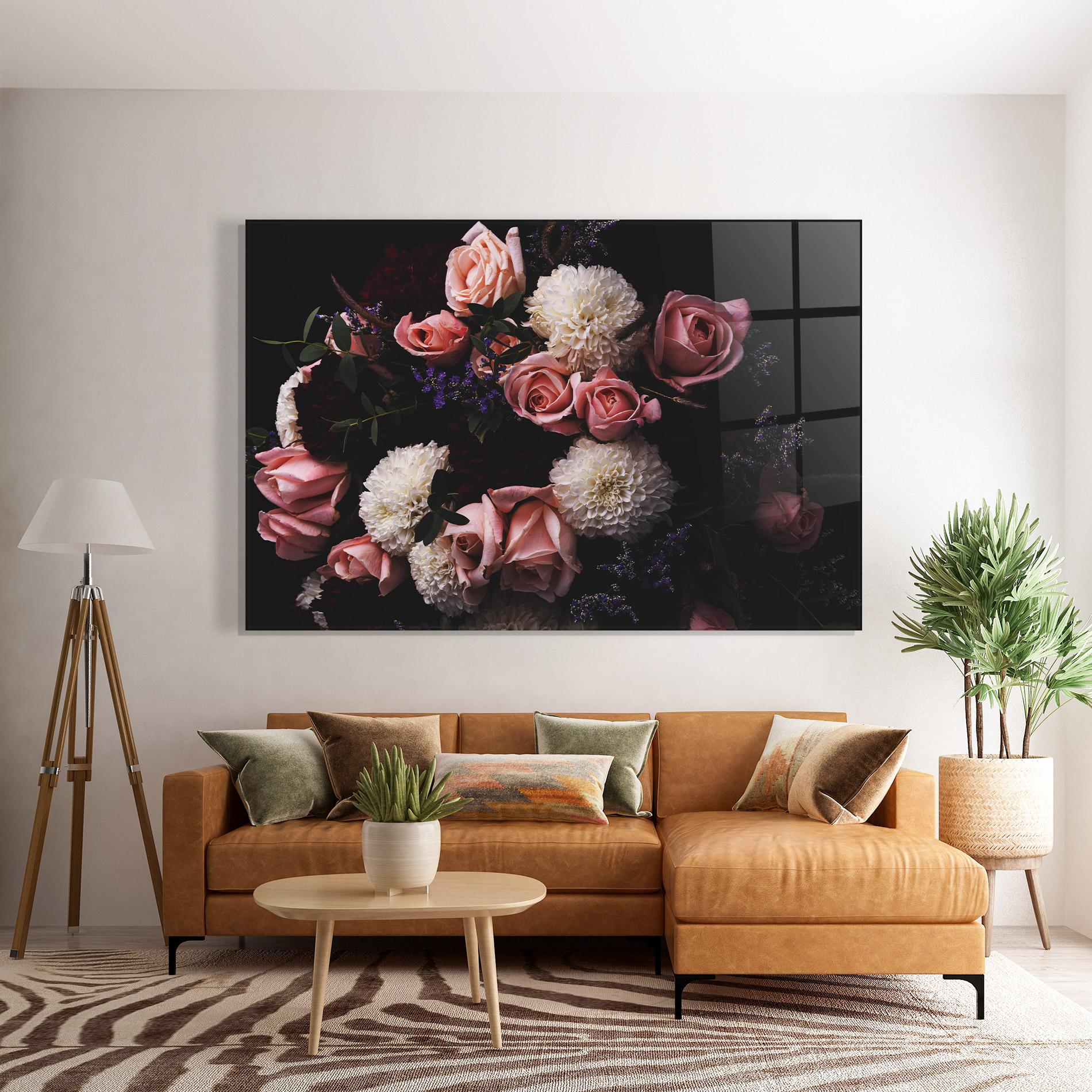 Glasbild Buchet De Trandafiri mockup 7