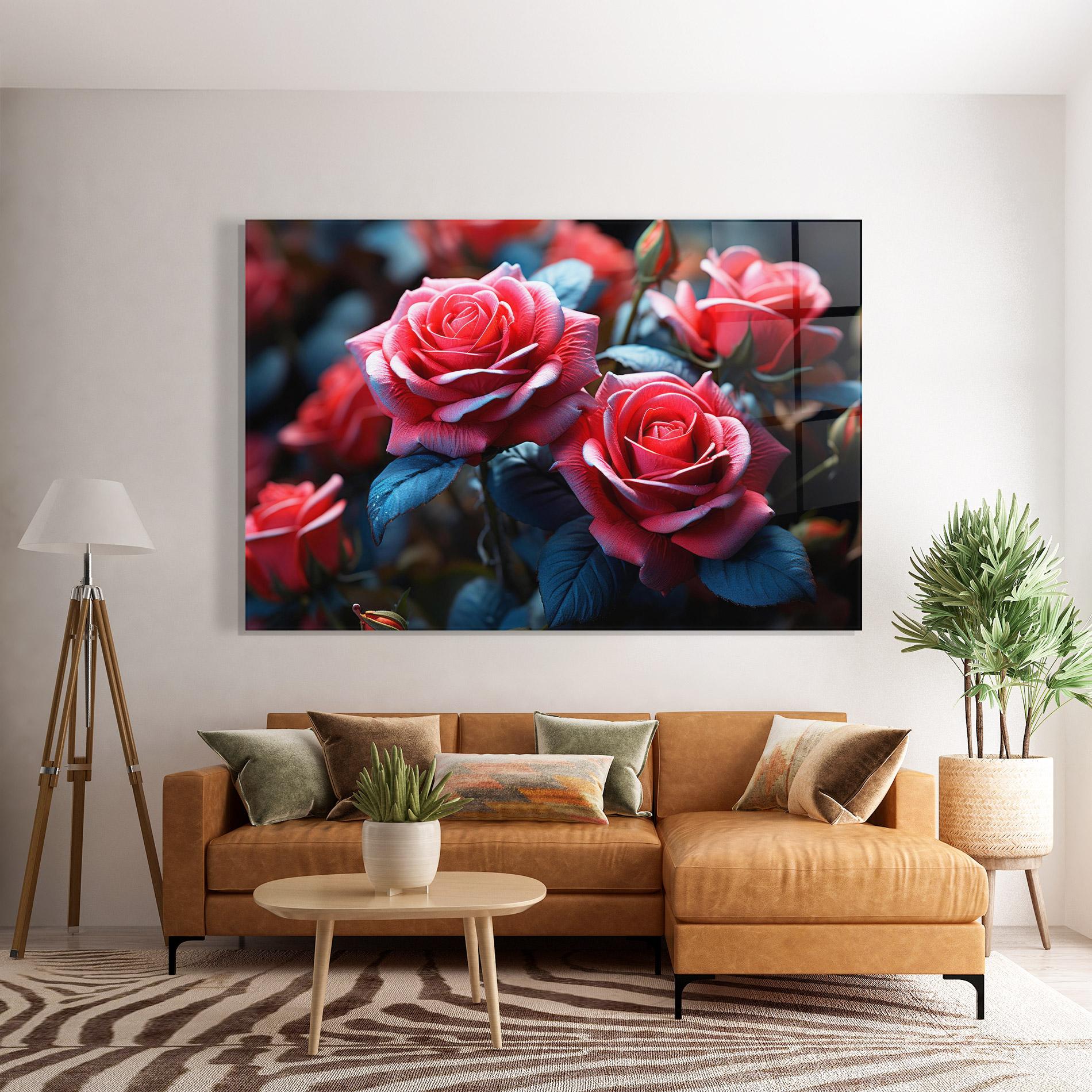 Glasbild Dark Pink Rose mockup 7