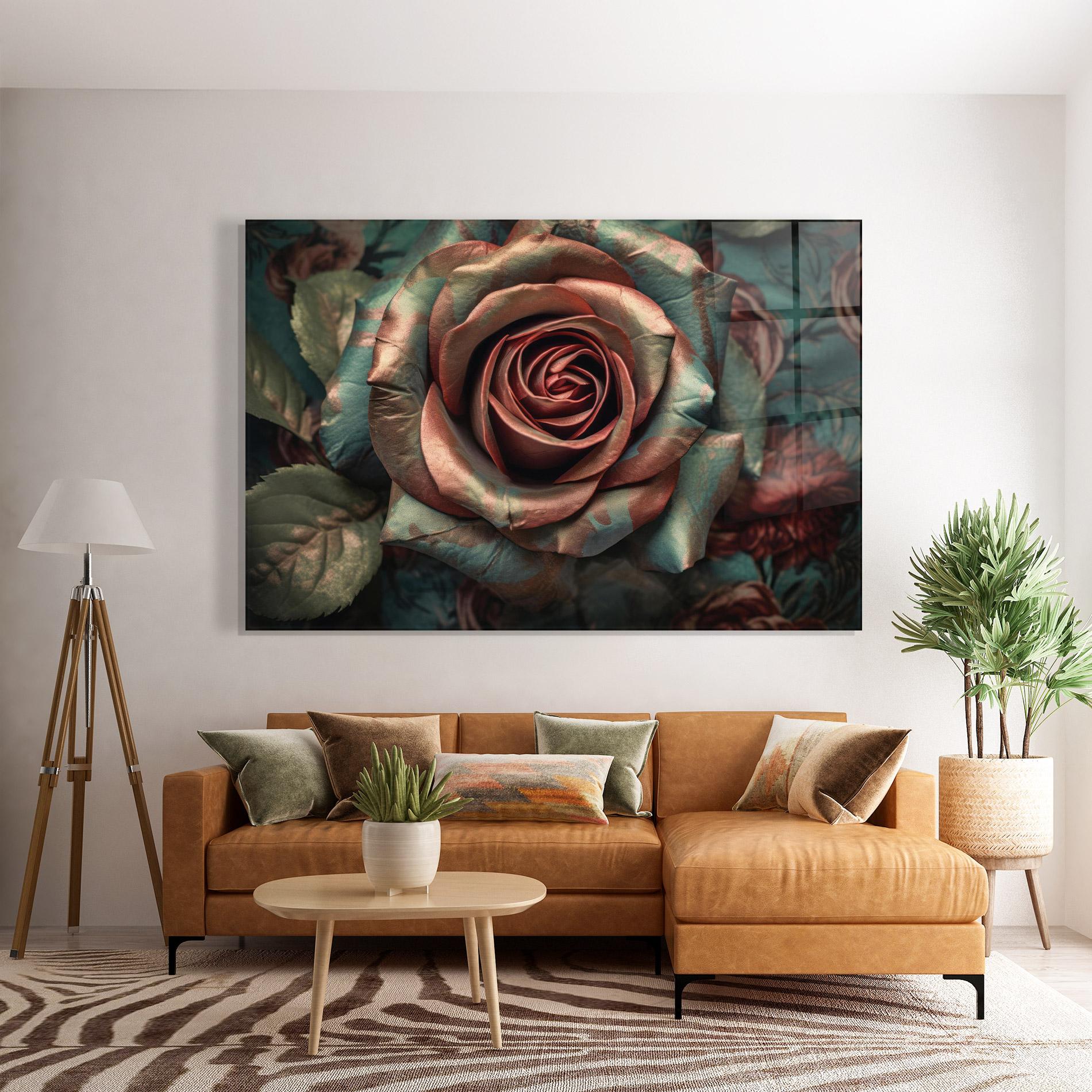 Glasbild Exotic Blue Rose mockup 7