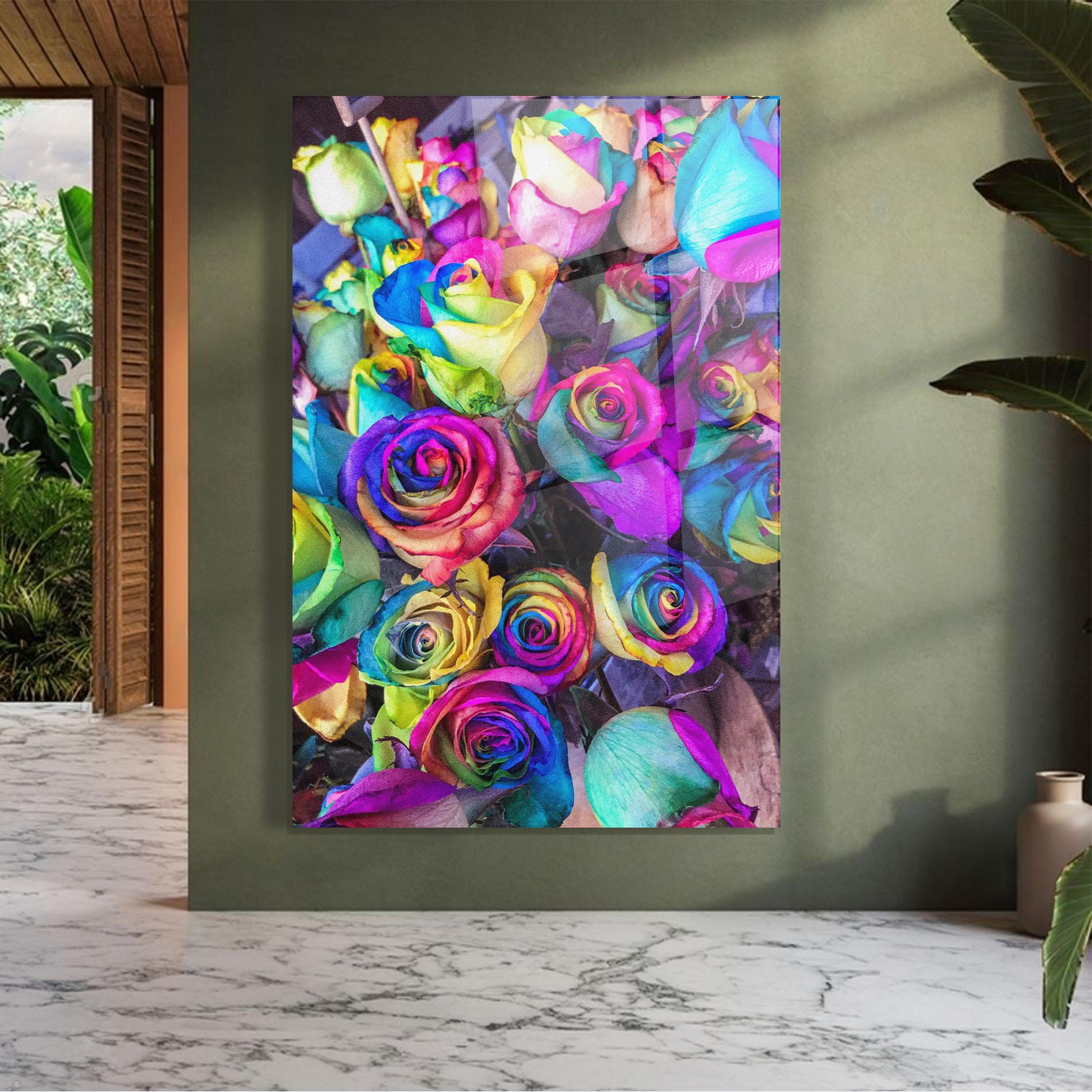 Glasbild Collorfull Flowers mockup 7